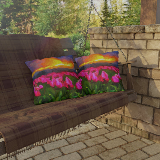 Outdoor Pillows ... Skagit Valley Tulips ... Skagit Valley, Washington ... Family Archives ... Original Works ... Circa 1980's ...