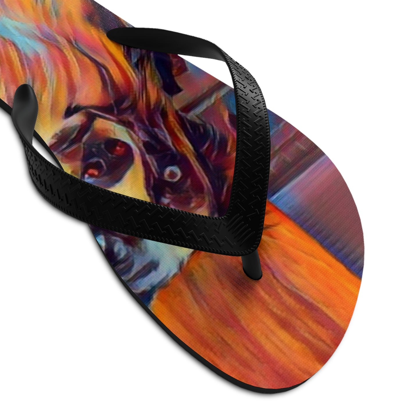 Unisex Flip-Flops ... Ozzy-Hippensteel ... "Don't Cry Now ... Dry-Your_Eyes ... On The Wind". Oriignal Works. May 2023.