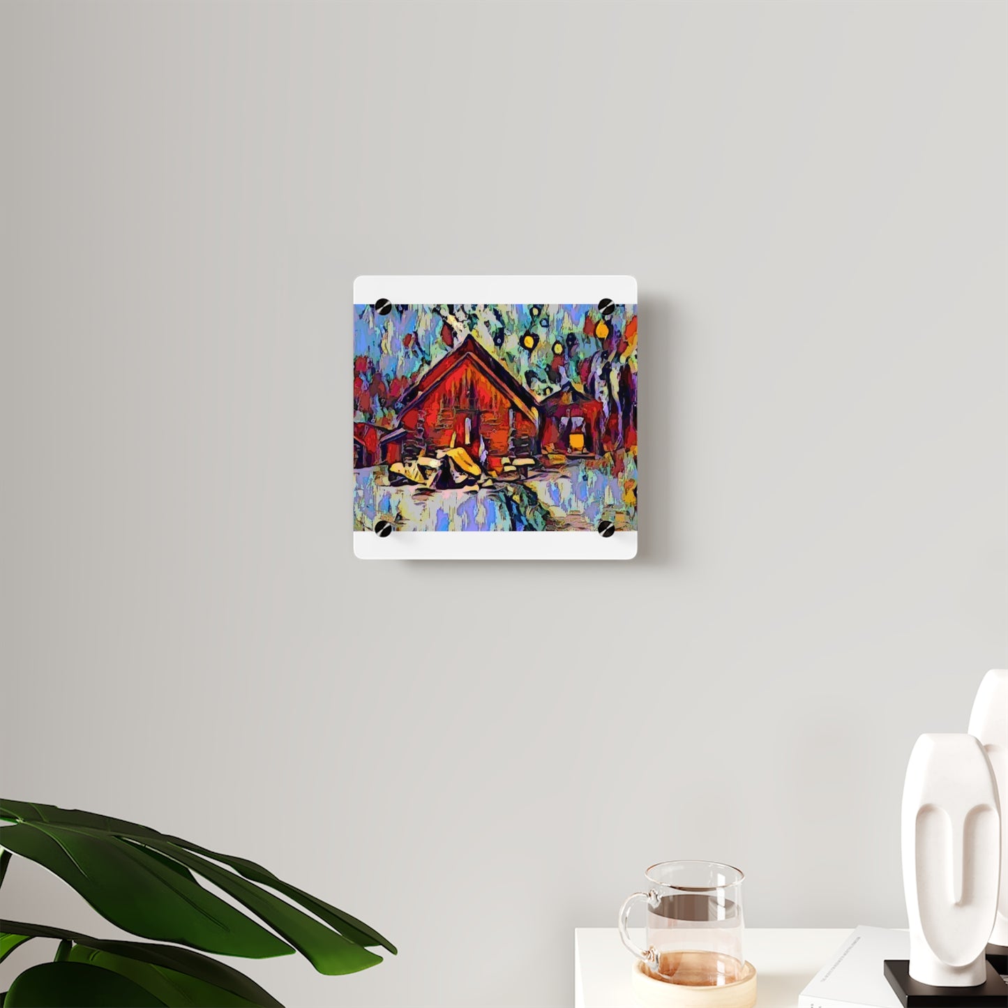 Acrylic Wall Art Panels ... A Very Abstract "Mountain Winter Scene" ... Original Works. Copyright Phot's Photo_LODA: Les Objets D'Art. December 2023 ...