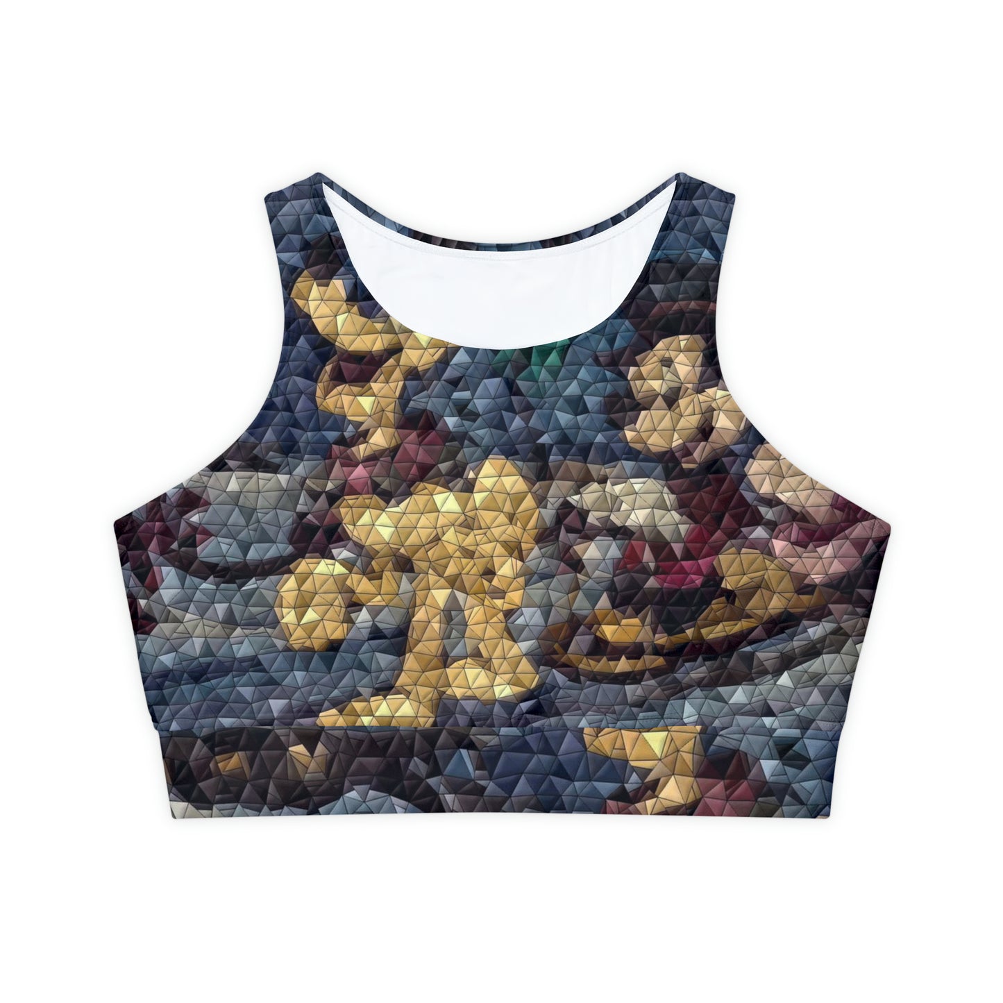 Fully Lined, Padded Sports Bra (AOP) ... Mickey_N_Minnie Mouse & Pluto ... "A Winter Sleigh Ride" ... Original Works. Winter 2023 ...