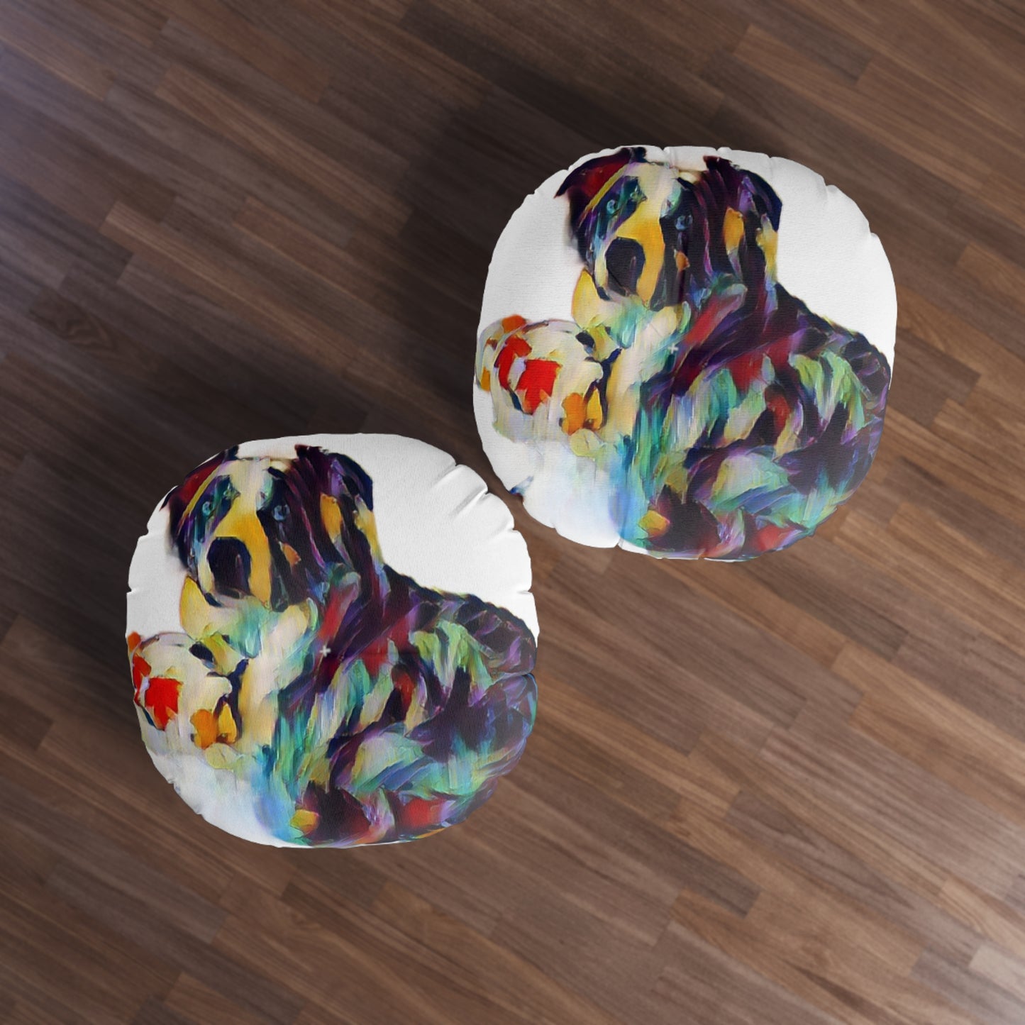 Tufted Floor Pillow, Round ... Ozzy-Hippensteel ... "Don't Cry Now ... Dry-Your-Eyes ... On-The-Wind". Original Works. May 2023.
