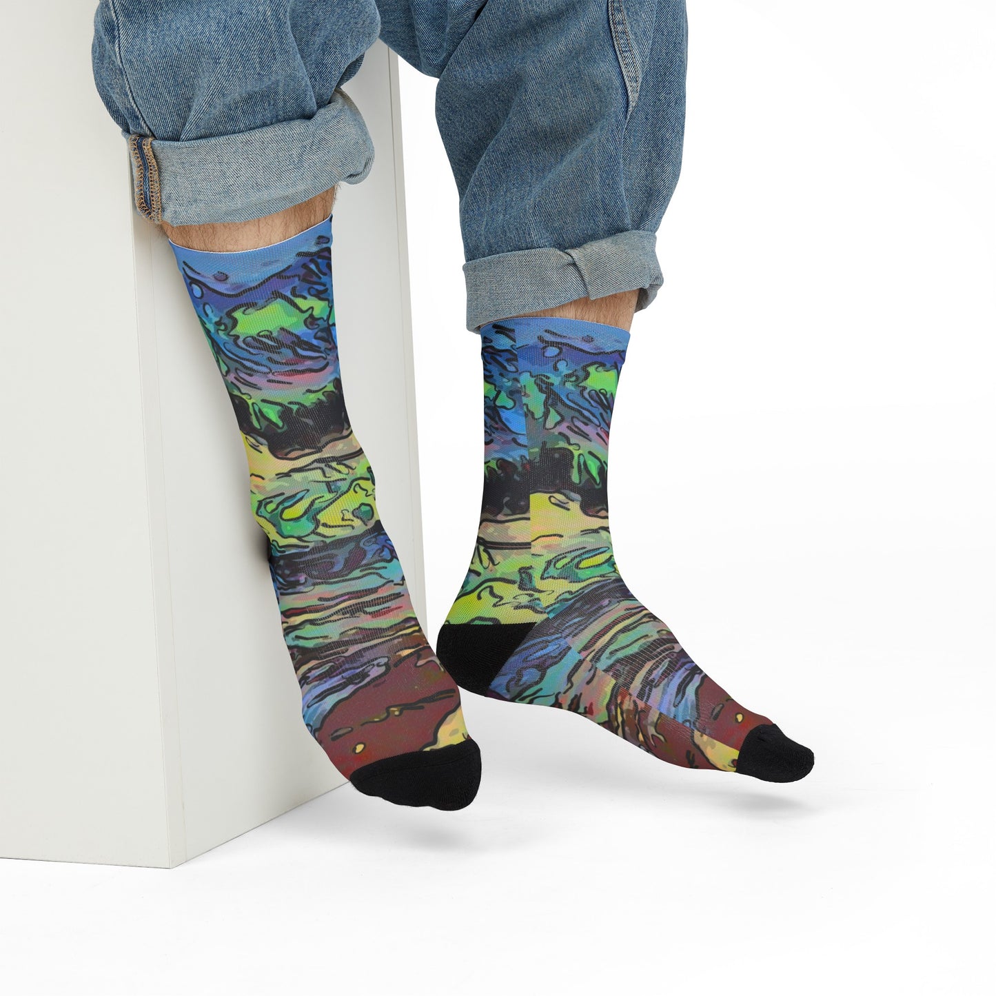Sublimation Crew Socks ... On-The-Prairie .. "The Storm Is Brewing" ... Central Idaho: November 2023 ... Original Works  ...