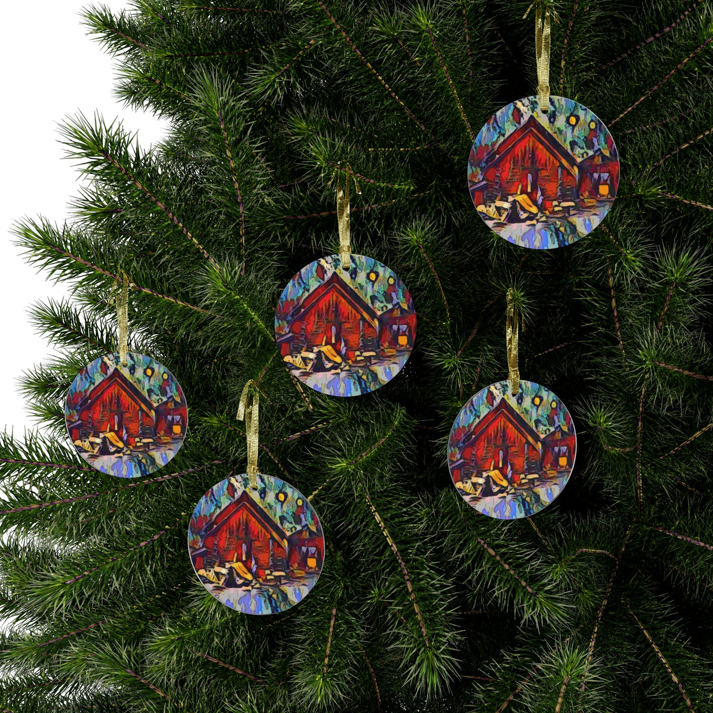 Acrylic Ornaments ... A Very Abstract "Mountain Winter Scene" ... Original Works. Copyright Phot's Photo_LODA: Les Objets D'Art. December 2023 ...