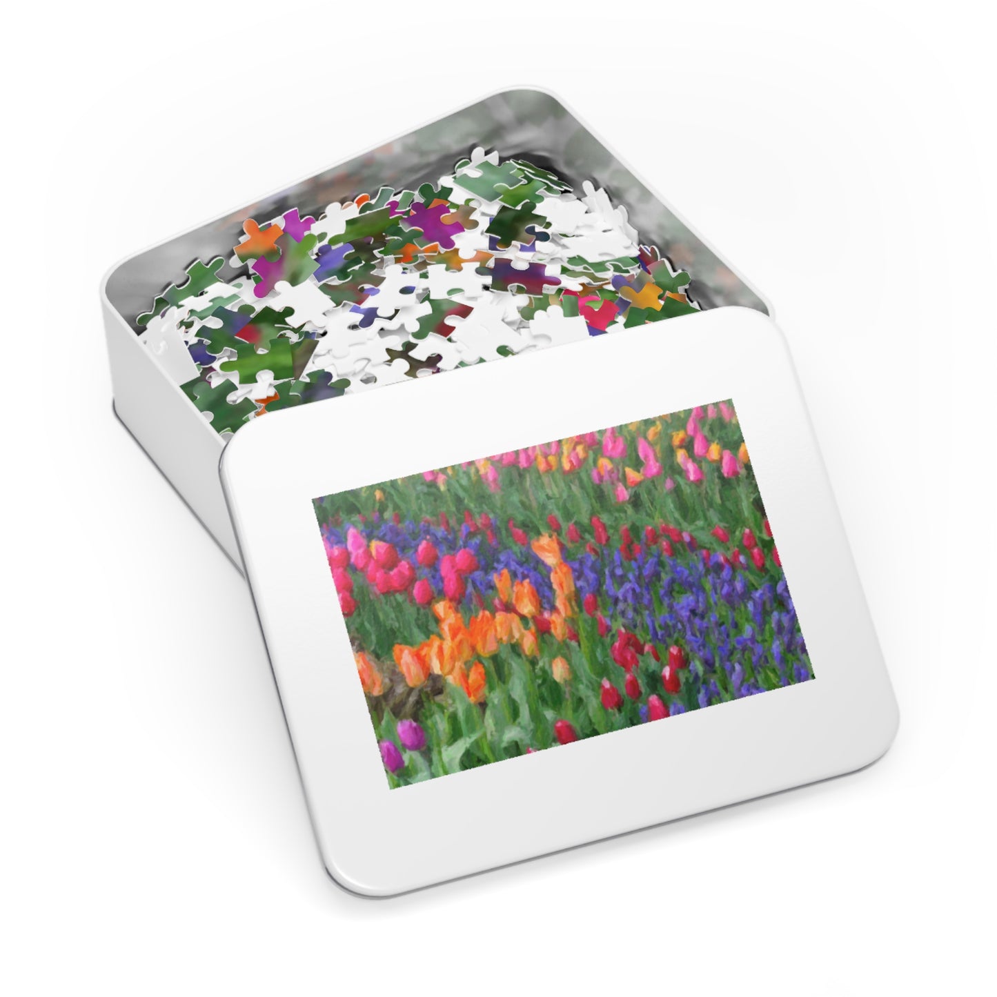 Jigsaw Puzzle (30, 110, 252, 500,1000-Piece) ... Skagit Valley Tulips ... Skagit Valley, Washington ... Family Archives ... Original Works ... Circa 1980's ...