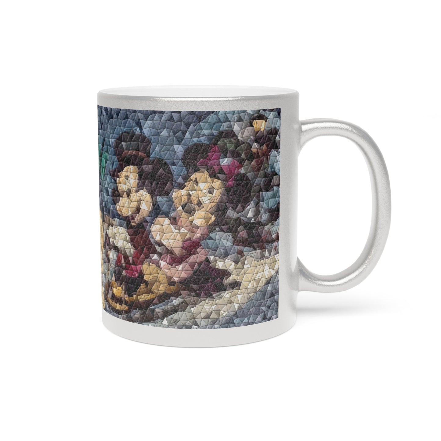 Metallic Mug (Silver\Gold) ... Mickey_N_Minnie Mouse & Pluto ... "A Winter Sleigh Ride" ... Original Works. Winter 2023 ...