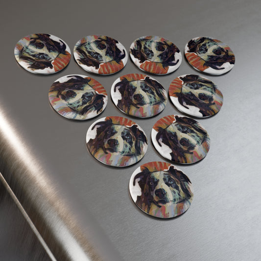 Button Magnet, Round (1 & 10 pcs) ... Ozzy-Hippensteel ... "Don't Cry Now ... Dry-Your-Eyes ... On-The-Wind". Original Works. May 2023.