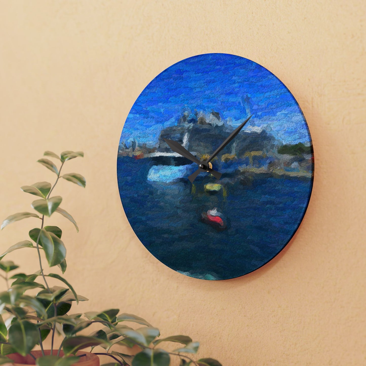 Acrylic Wall Clock ... Into Vancouver Harbor We Arrive: Celebrity Edge-Cruise ... Vancouver, British Columbia ... June 2024 ... Original Works
