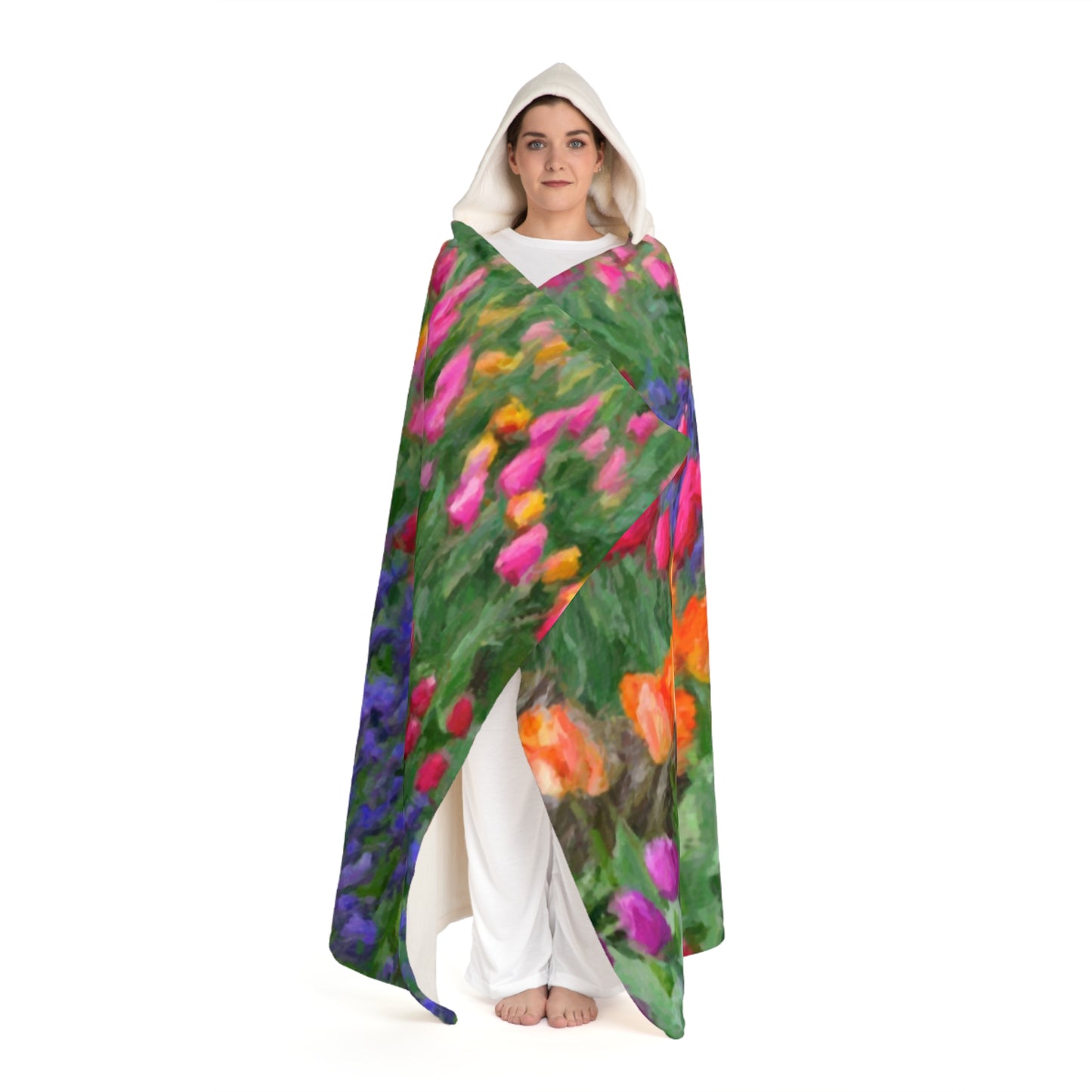 Hooded Sherpa Fleece Blanket ... Skagit Valley Tulips ... Skagit Valley, Washington ... Family Archives ... Original Works ... Circa 1980's ...