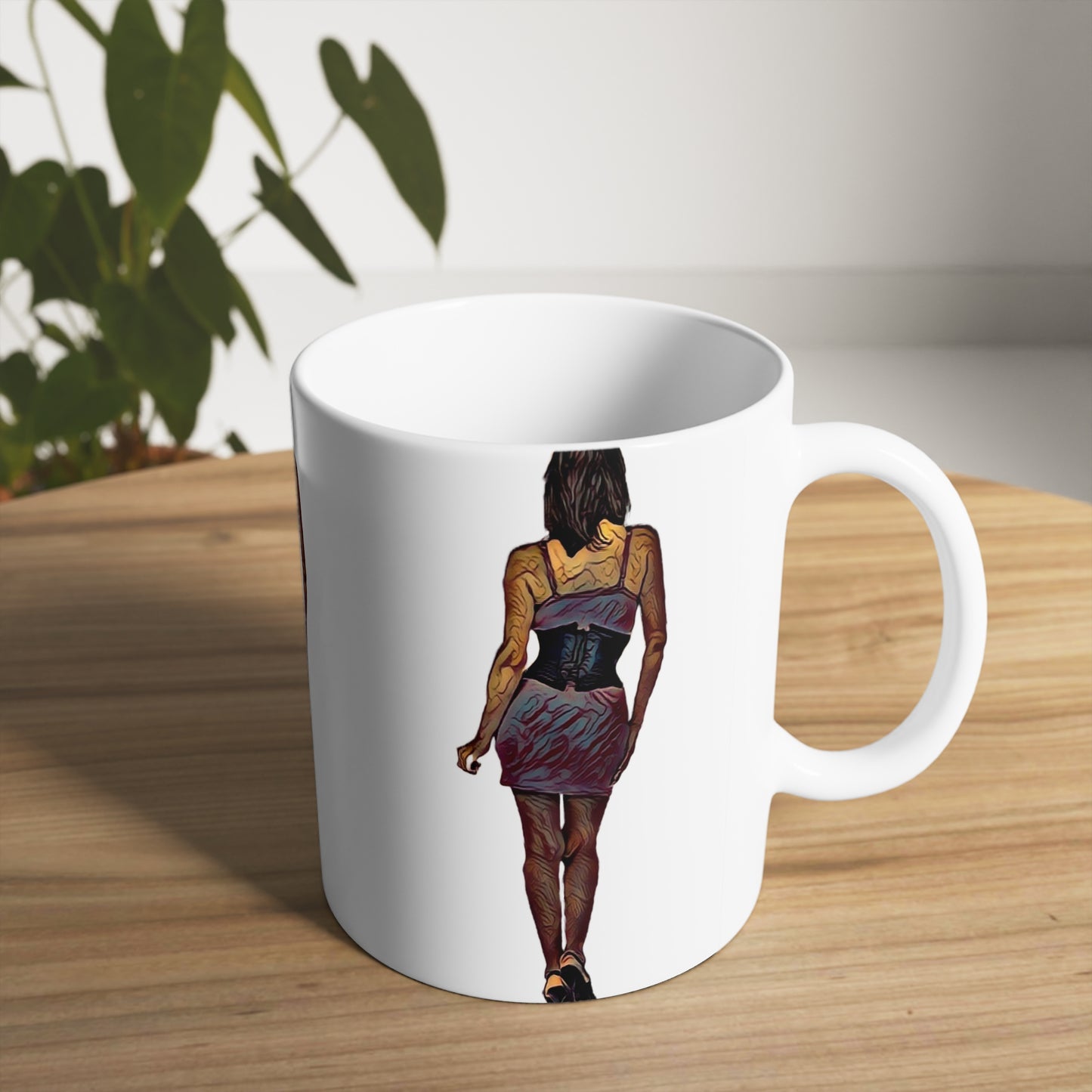 White Ceramic Mug, 11oz and 15oz ...  I'll Walk 'A-Hundred-Miles' In Stilettos ... Original Works ... June 2023. Central Idaho, USA ...