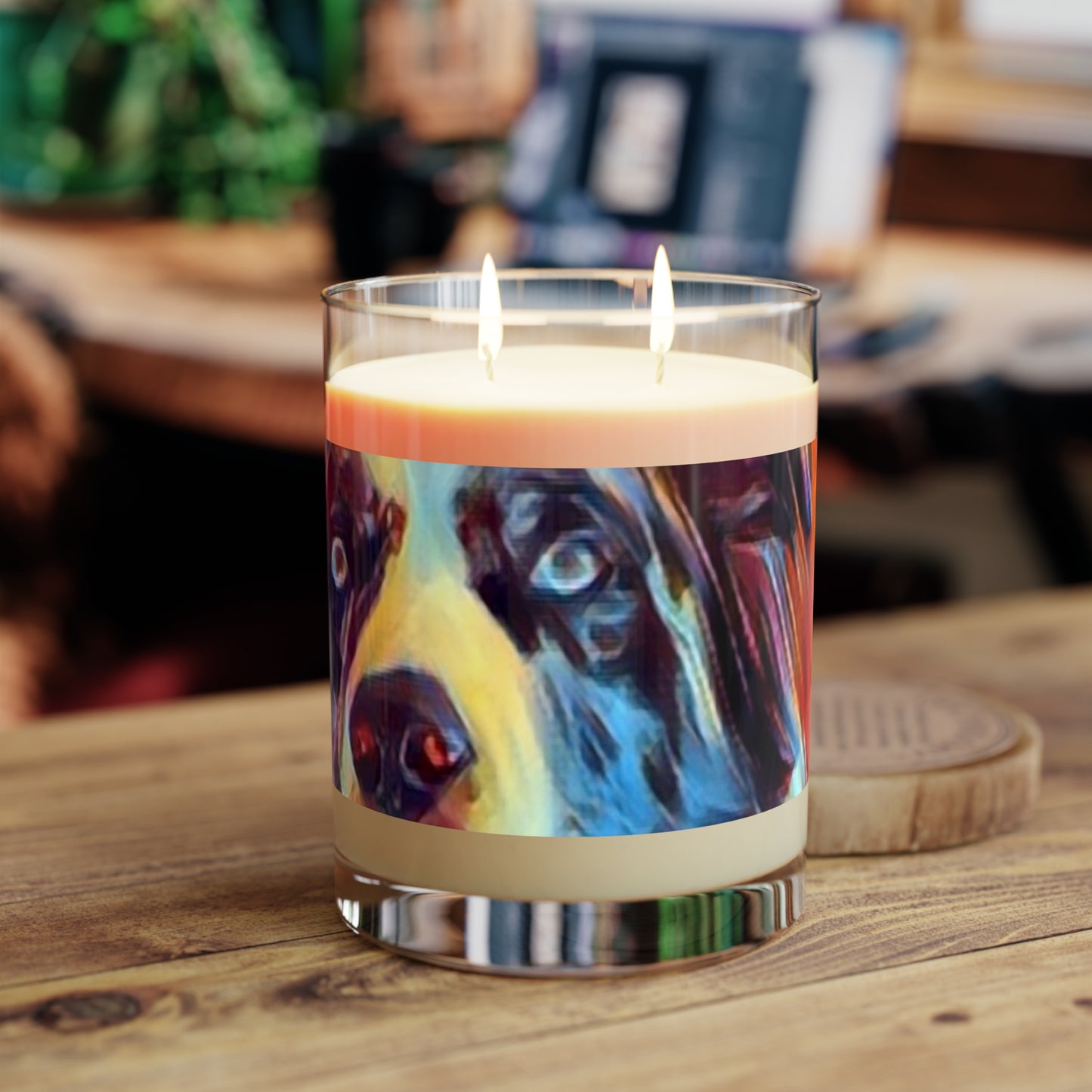 Scented Candle - Full Glass, 11oz ... Ozzy-Hippensteel ... "Don't Cry Now ... Dry-Your-Eyes ... On-The-Wind". Original Works. May 2023.