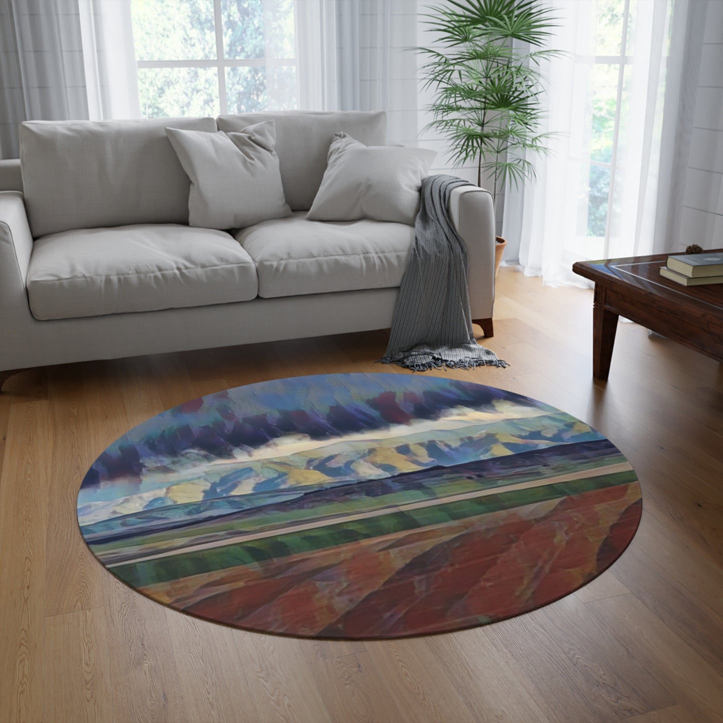 Round Rug ... On-The-Prairie .. "The Storm Is Brewing" ... Central Idaho: November 2023 ... Original Works  ...