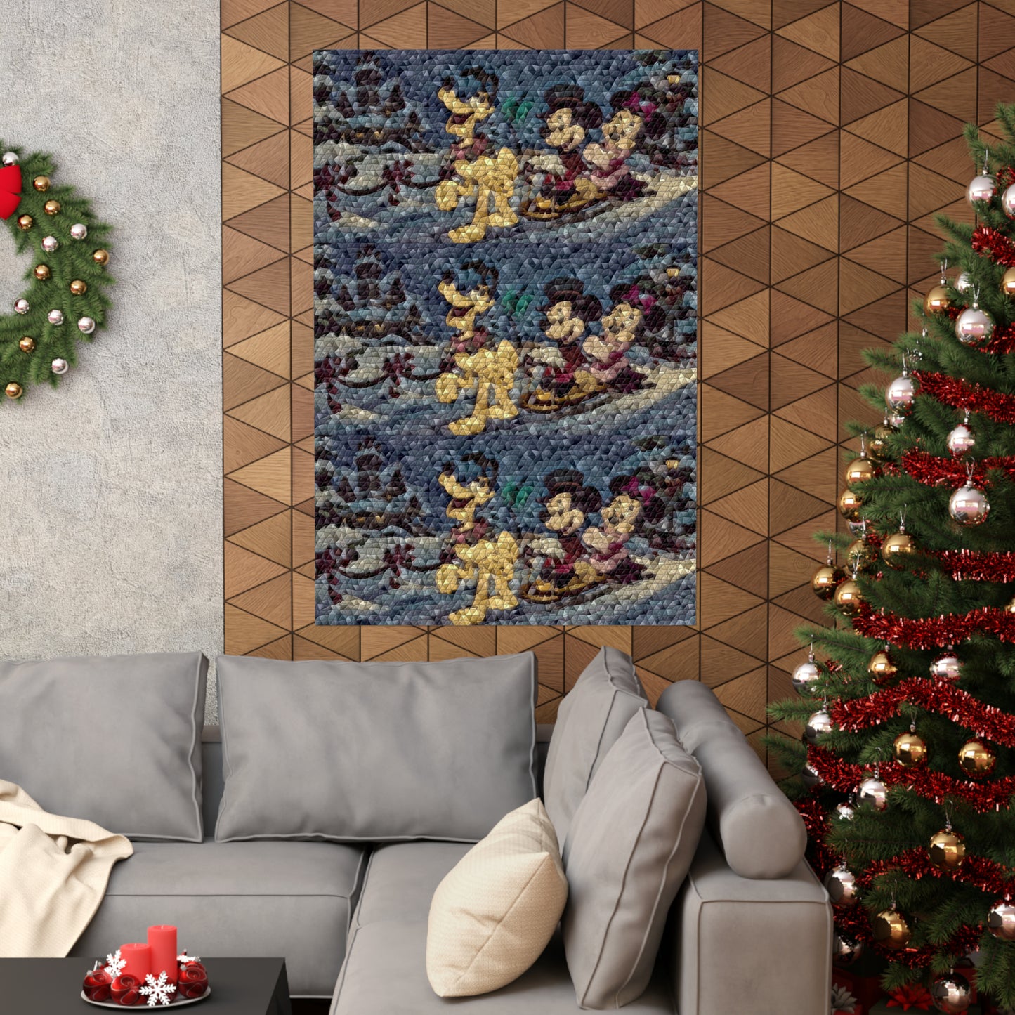 Matte Vertical Posters ... Mickey_N_Minnie Mouse & Pluto ... "A Winter Sleigh Ride" ... Original Works. Winter 2023 ...