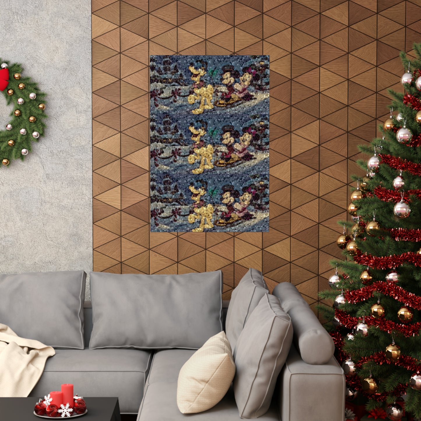 Matte Vertical Posters ... Mickey_N_Minnie Mouse & Pluto ... "A Winter Sleigh Ride" ... Original Works. Winter 2023 ...