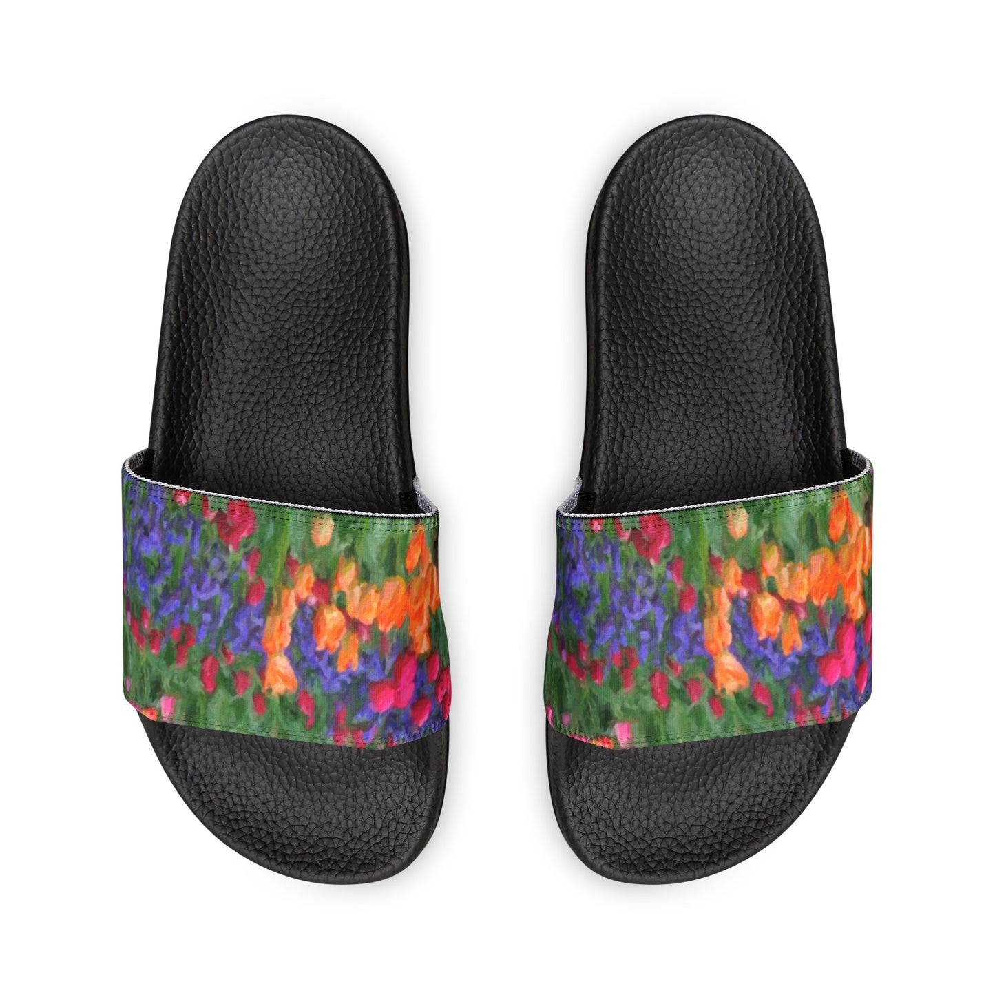 Men's PU Slide Sandals ... Skagit Valley Tulips ... Skagit Valley, Washington ... Family Archives ... Original Works ... Circa 1980's ...