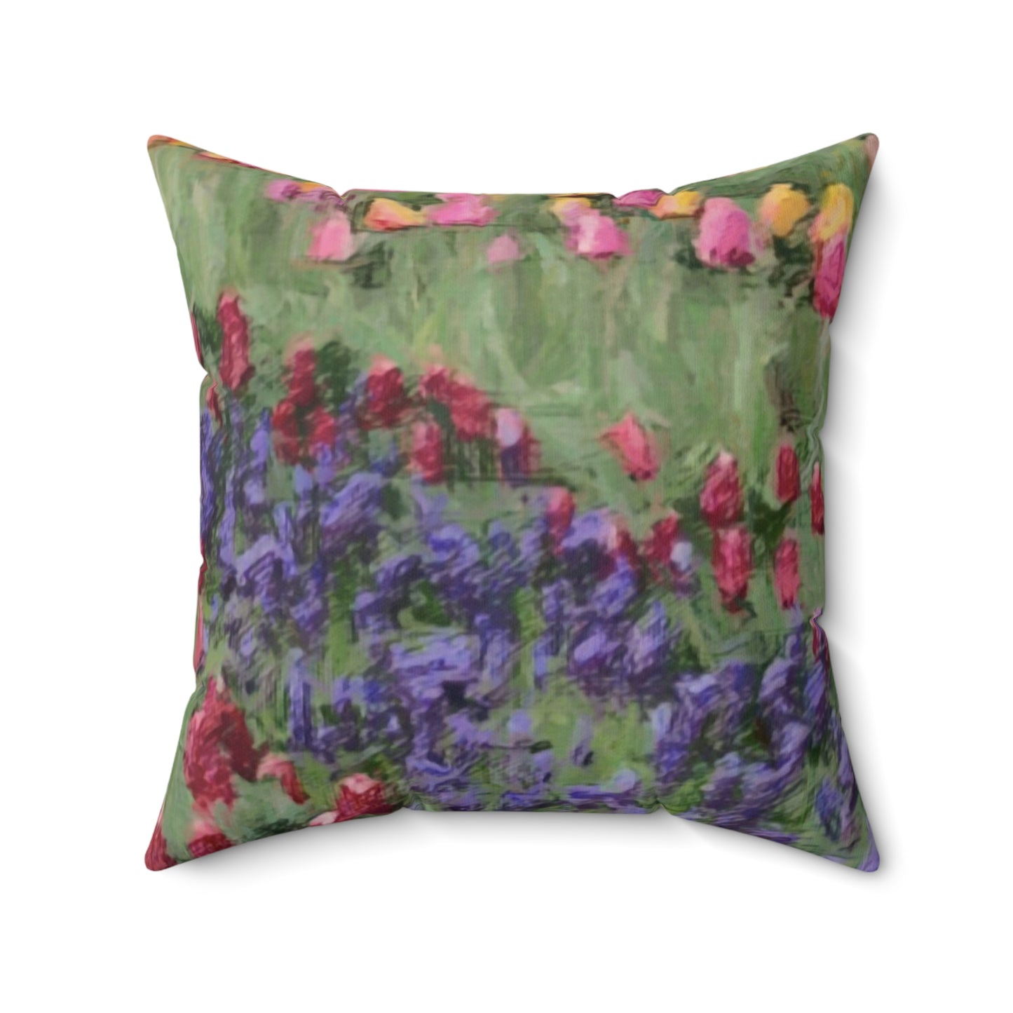Spun Polyester Square Pillow ... Skagit Valley Tulips ... Skagit Valley, Washington ... Family Archives ... Original Works ... Circa 1980's ...