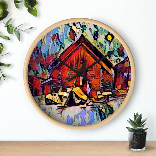 Wall Clock ... A Very Abstract "Mountain Winter Scene" ... Original Works. Copyright Phot's Photo_LODA: Les Objets D'Art. December 2023 ...