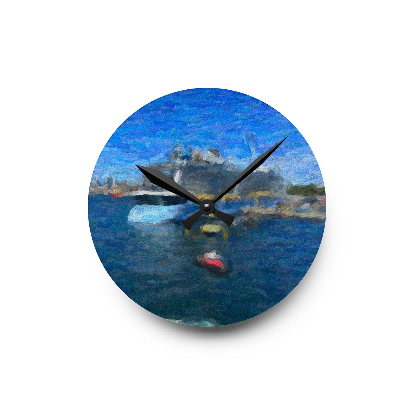 Acrylic Wall Clock ... Into Vancouver Harbor We Arrive: Celebrity Edge-Cruise ... Vancouver, British Columbia ... June 2024 ... Original Works