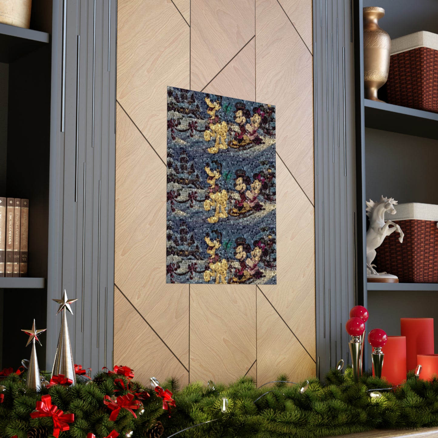 Matte Vertical Posters ... Mickey_N_Minnie Mouse & Pluto ... "A Winter Sleigh Ride" ... Original Works. Winter 2023 ...