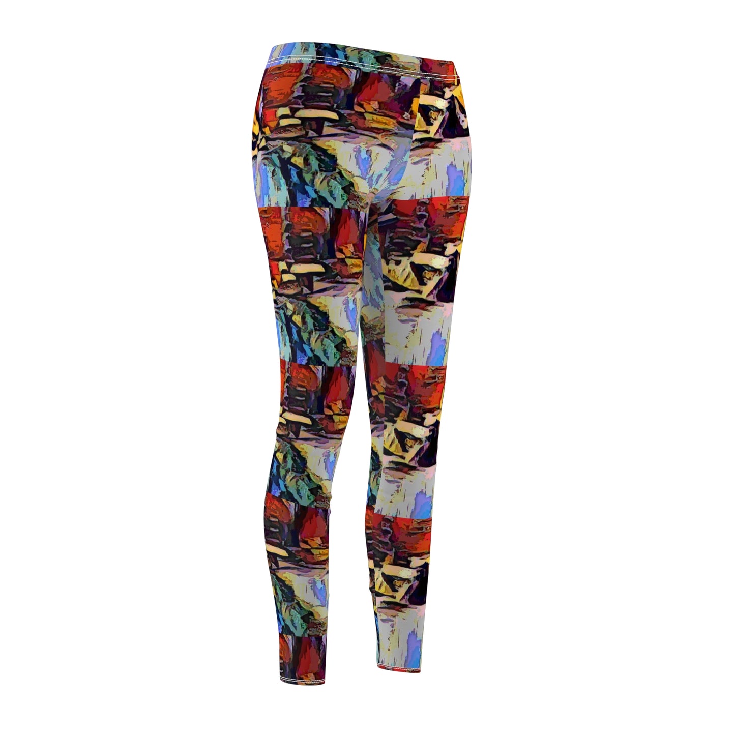 Women's Cut & Sew Casual Leggings (AOP) ... A Very Abstract "Mountain Winter Scene" ... Original Works. Copyright Phot's Photo_LODA: Les Objets D'Art. December 2023 ...
