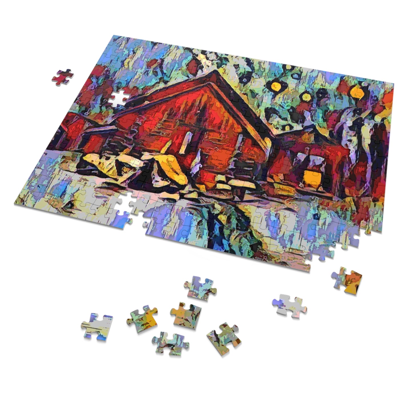 Jigsaw Puzzle (30, 110, 252, 500,1000-Piece) ... A Very Abstract "Mountain Winter Scene" ... Original Works. Copyright Phot's Photo_LODA: Les Objets D'Art. December 2023 ...