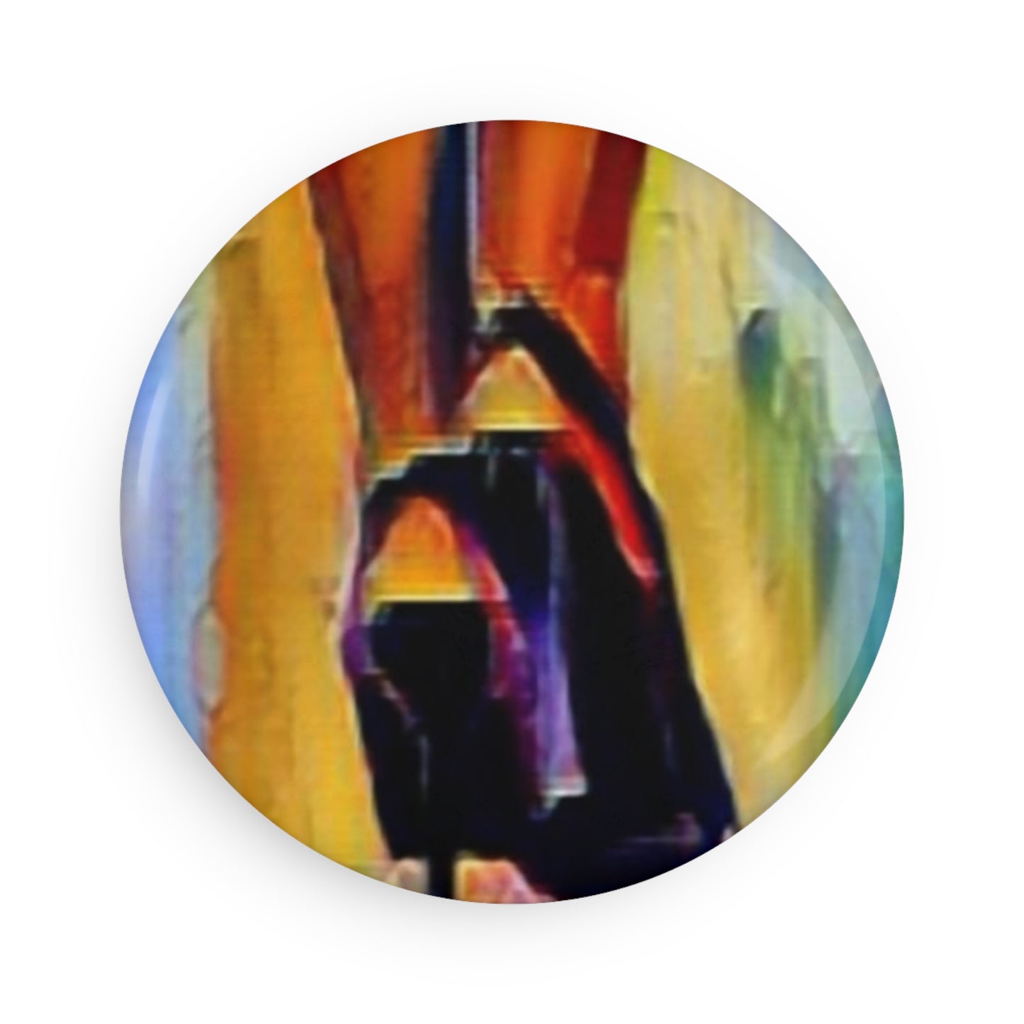Button Magnet, Round (1 & 10 pcs) ... I'll Walk 'A-Hundred-Miles' In Stilettos ... Original Works ... June 2023. Central Idaho, USA ...