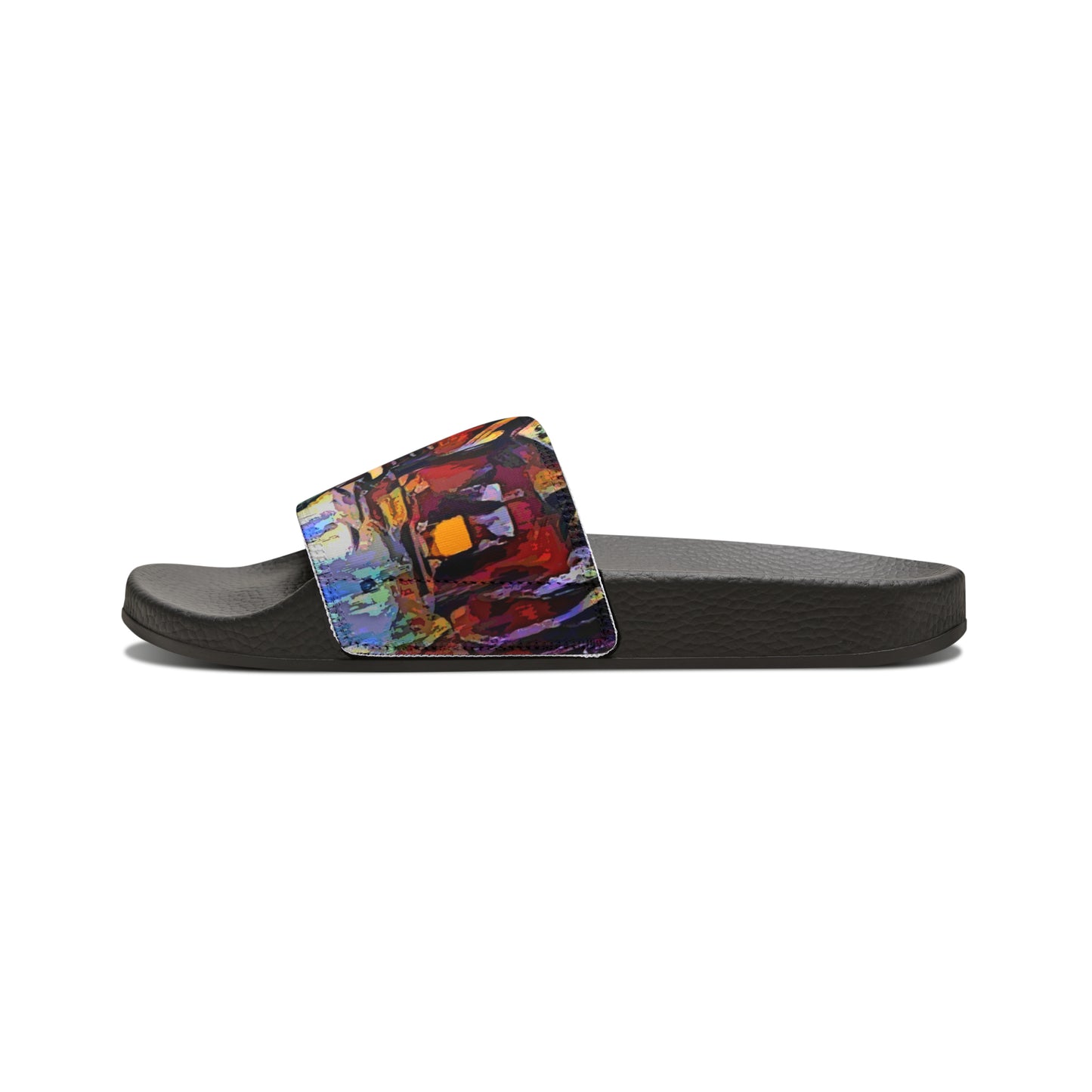 Women's PU Slide Sandals ... A Very Abstract "Mountain Winter Scene" ... Original Works. Copyright Phot's Photo_LODA: Les Objets D'Art. December 2023 ...
