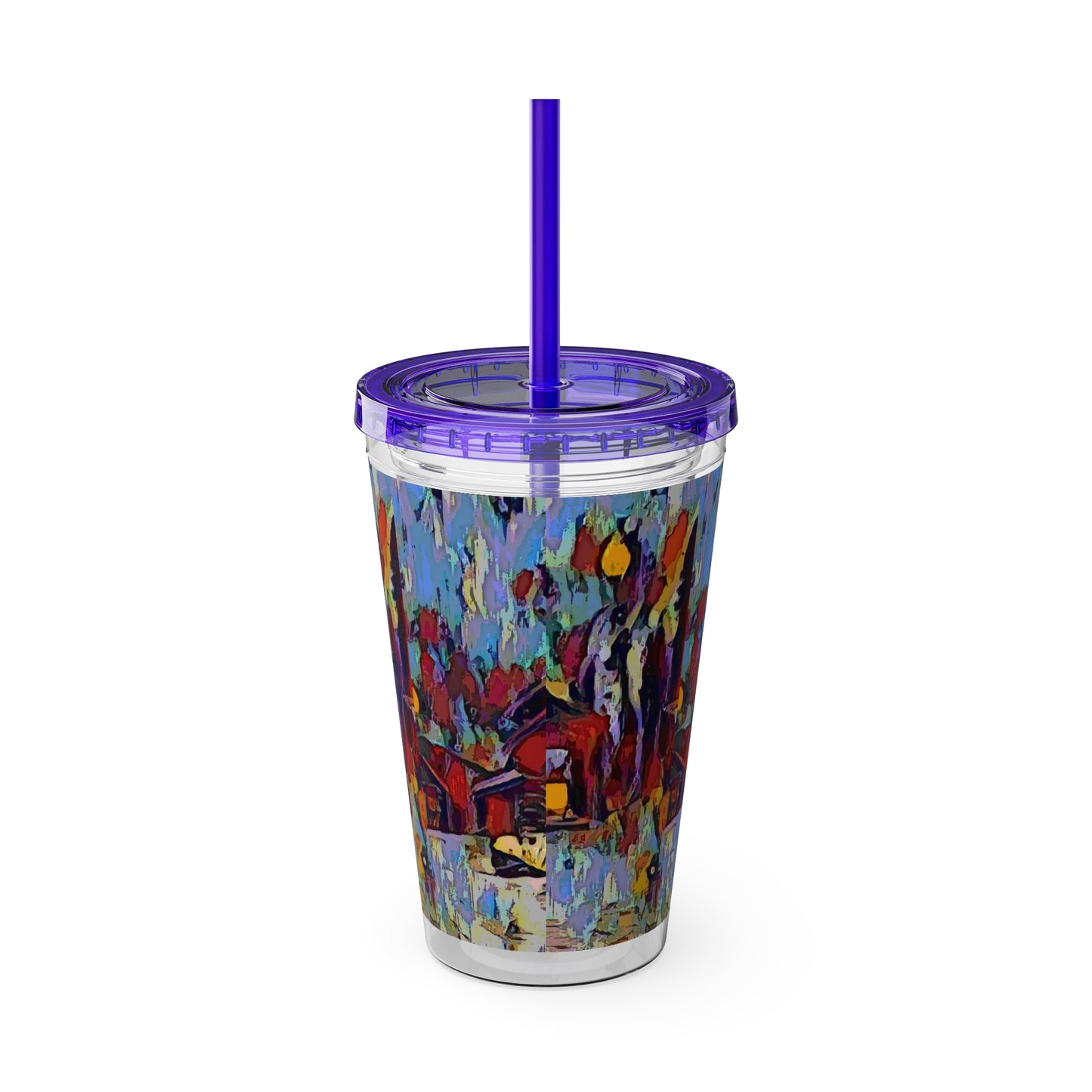 Sunsplash Tumbler with Straw, 16oz ... A Very Abstract "Mountain Winter Scene" ... Original Works. Copyright Phot's Photo_LODA: Les Objets D'Art. December 2023 ...