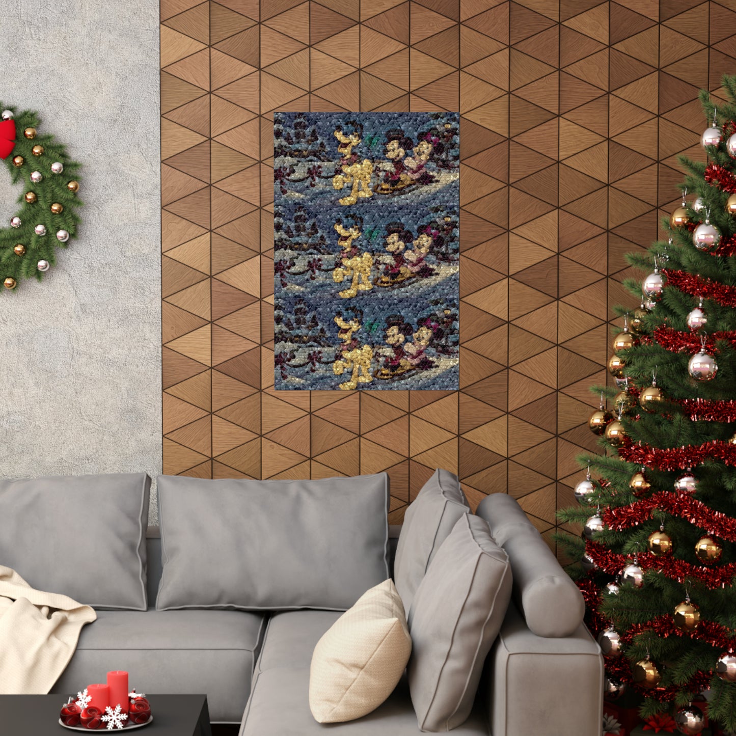 Matte Vertical Posters ... Mickey_N_Minnie Mouse & Pluto ... "A Winter Sleigh Ride" ... Original Works. Winter 2023 ...