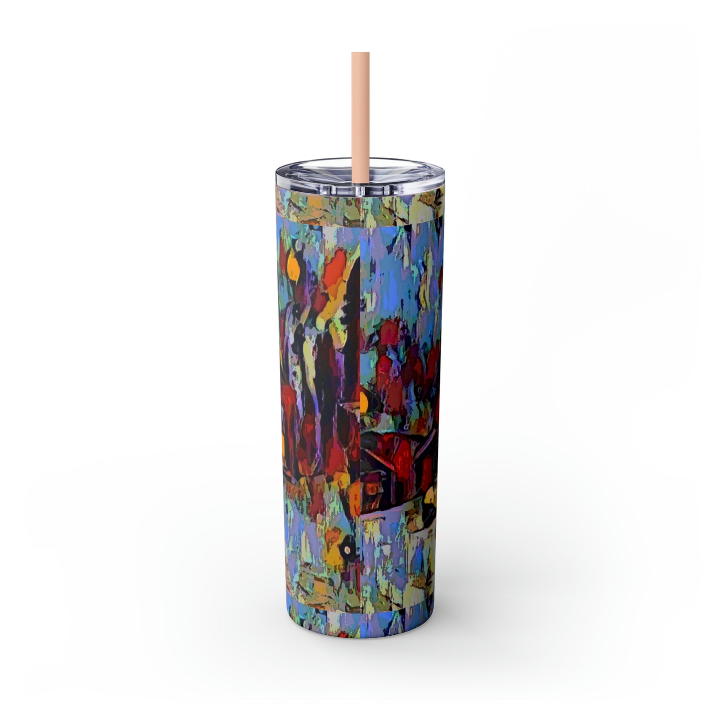 Skinny Tumbler with Straw, 20oz ... A Very Abstract "Mountain Winter Scene" ... Original Works. Copyright Phot's Photo_LODA: Les Objets D'Art. December 2023 ...