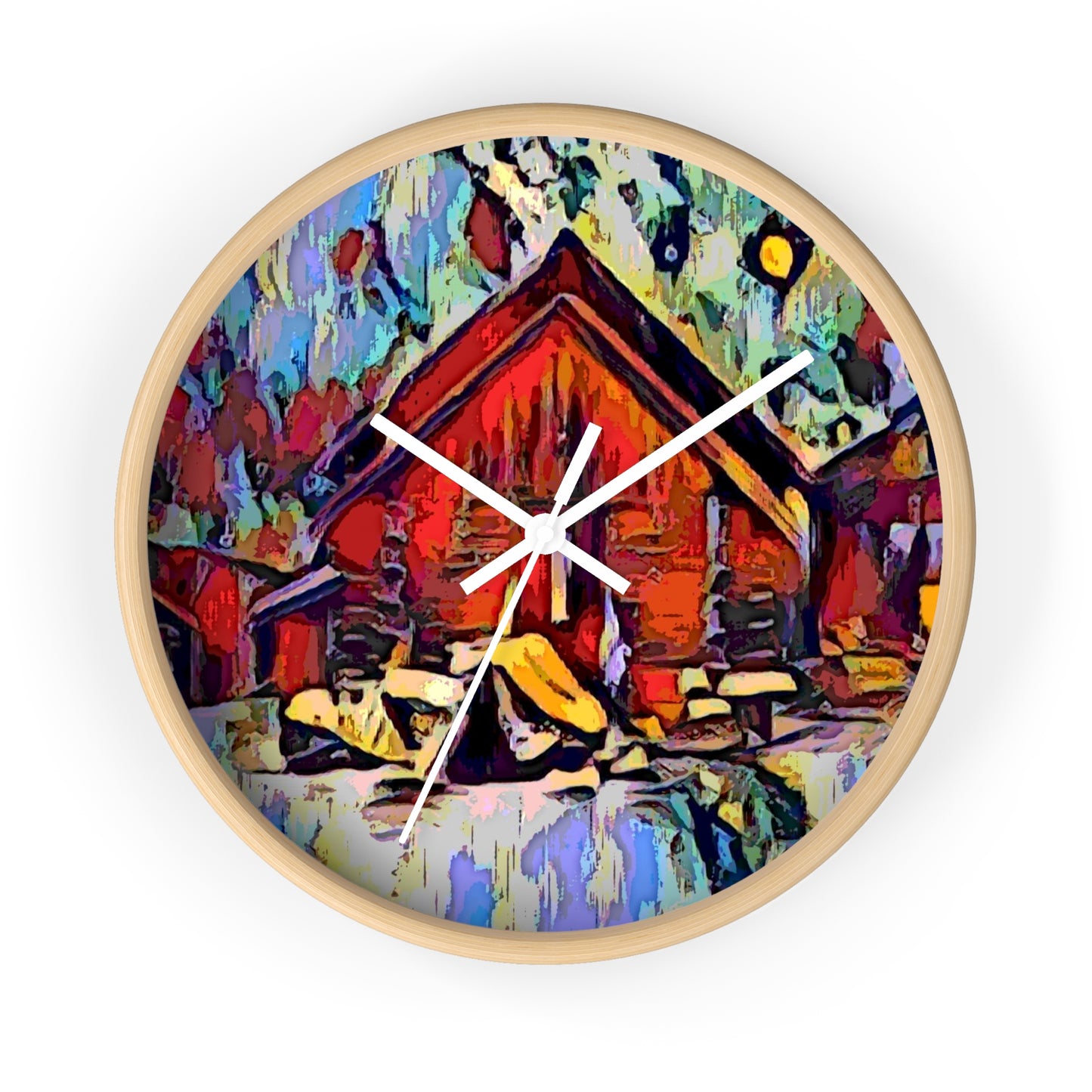 Wall Clock ... A Very Abstract "Mountain Winter Scene" ... Original Works. Copyright Phot's Photo_LODA: Les Objets D'Art. December 2023 ...