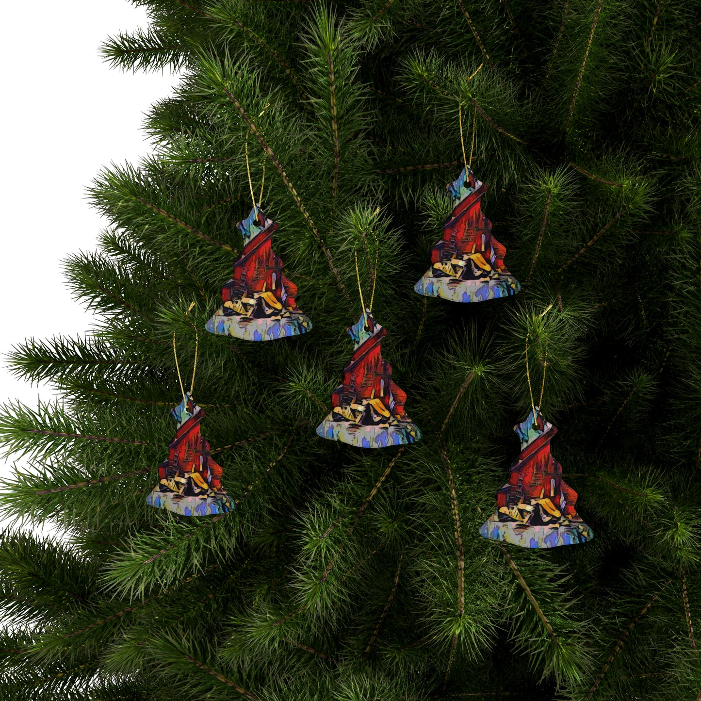 Ceramic Ornaments (1pcs, 5pcs, 10pcs, 20pcs) ... A Very Abstract "Mountain Winter Scene" ... Original Works. Copyright Phot's Photo_LODA: Les Objets D'Art. December 2023 ...