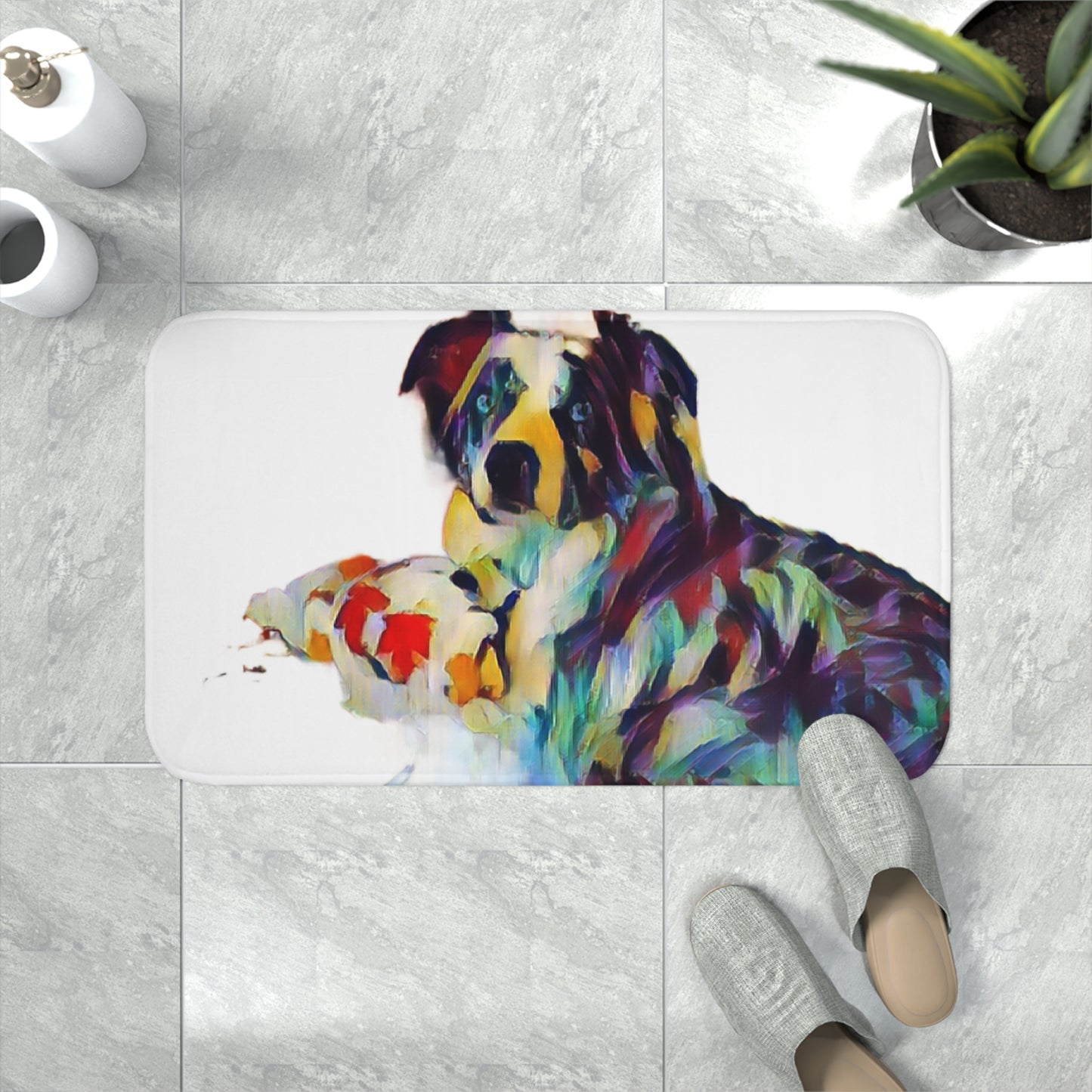 Memory Foam Bath Mat ... Ozzy-Hippensteel ... "Don't Cry Now ... Dry-Your-Eyes ... On-The-Wind". Original Works. May 2023.