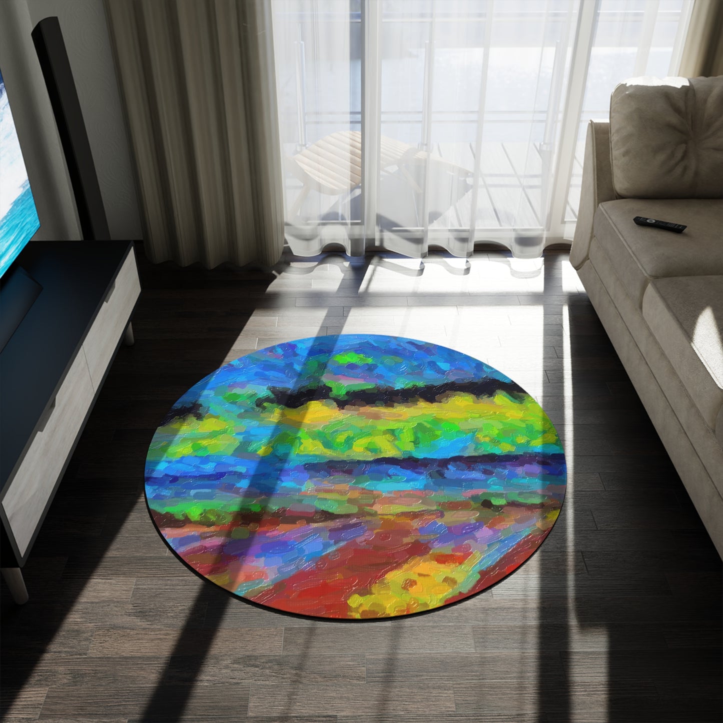 Round Rug ... On-The-Prairie .. "The Storm Is Brewing" ... Central Idaho: November 2023 ... Original Works  ...