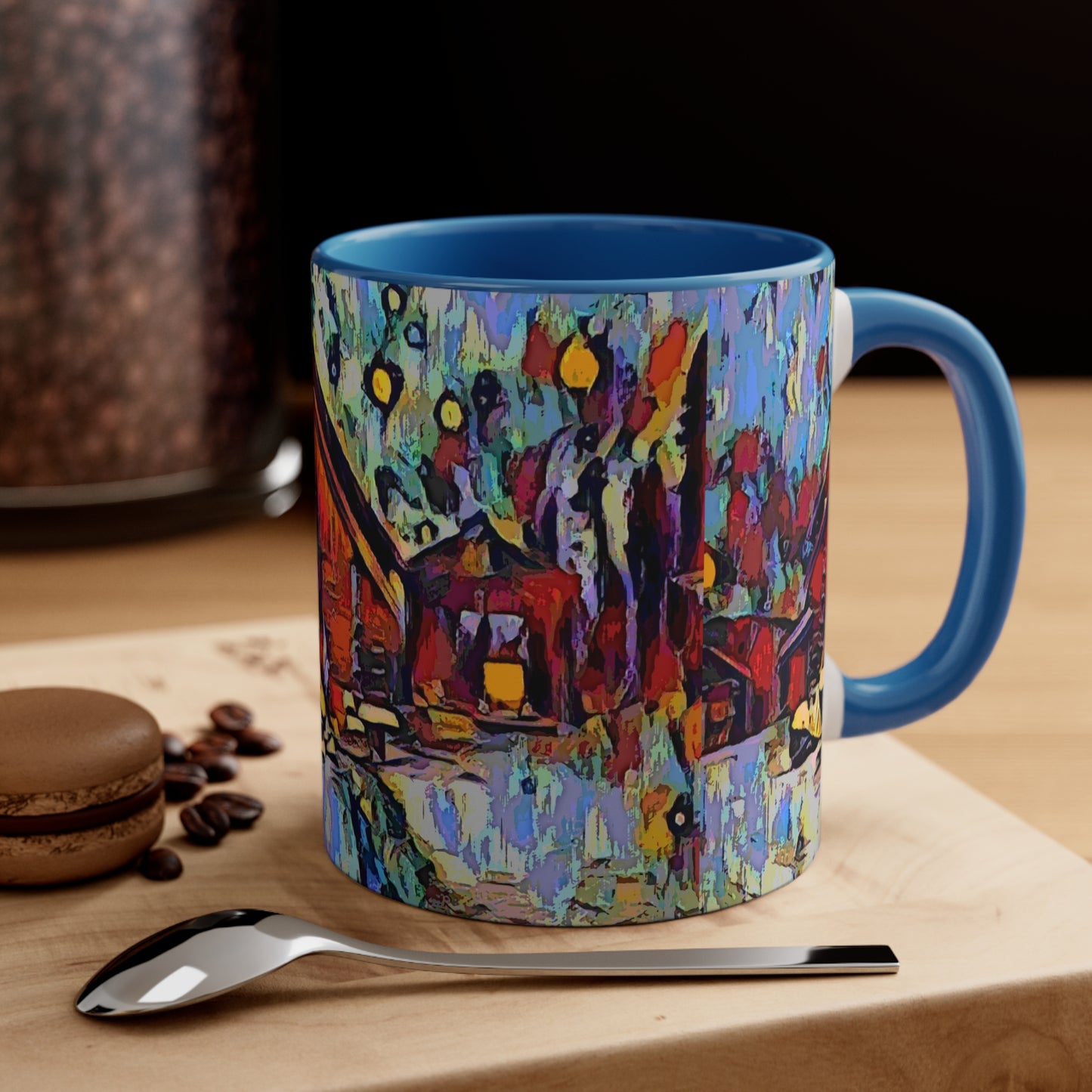 Accent Coffee Mug, 11oz ... A Very Abstract "Mountain Winter Scene" ... Original Works. Copyright Phot's Photo_LODA: Les Objets D'Art. December 2023 ...