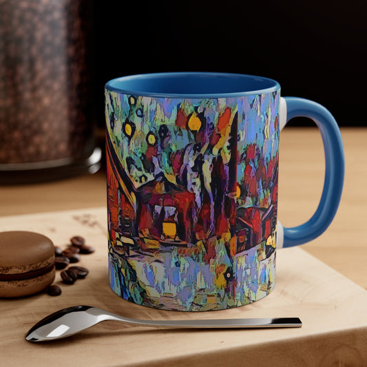 Accent Coffee Mug, 11oz ... A Very Abstract "Mountain Winter Scene" ... Original Works. Copyright Phot's Photo_LODA: Les Objets D'Art. December 2023 ...