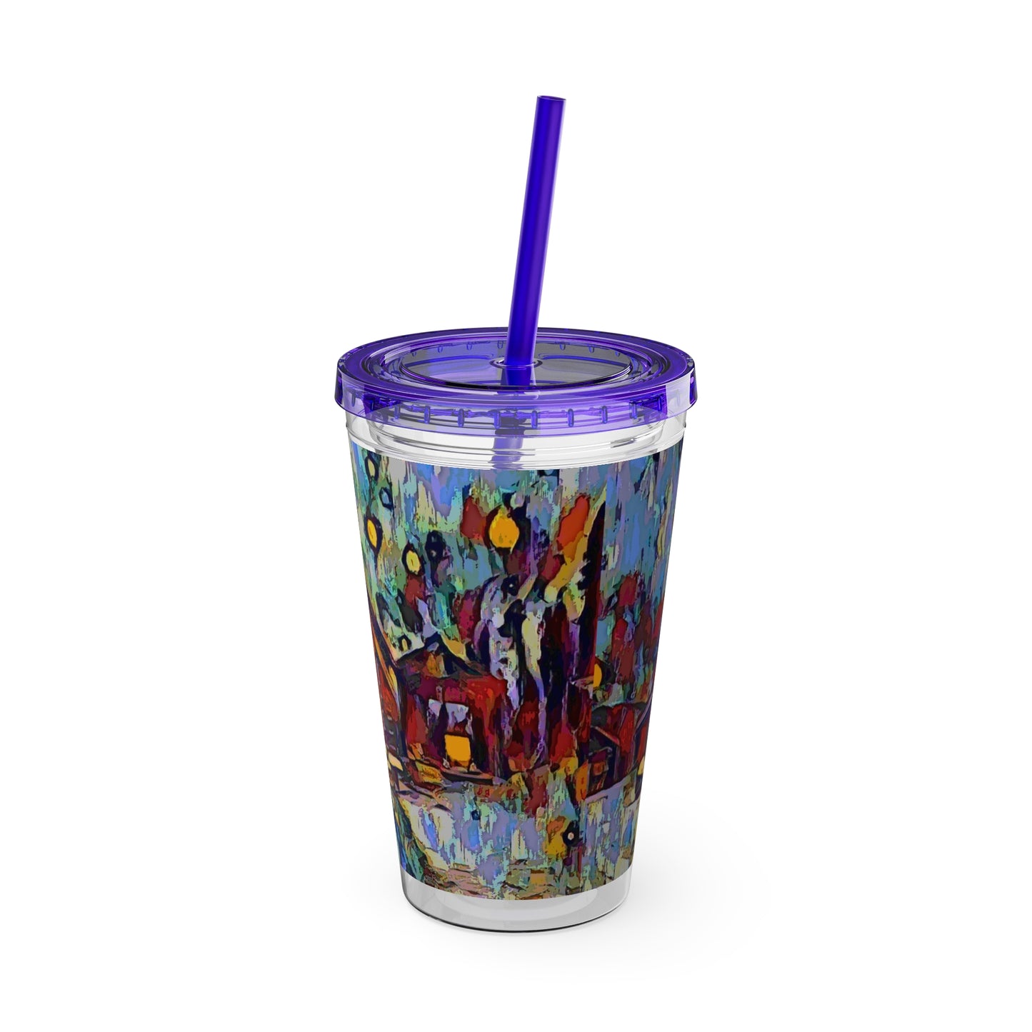 Sunsplash Tumbler with Straw, 16oz ... A Very Abstract "Mountain Winter Scene" ... Original Works. Copyright Phot's Photo_LODA: Les Objets D'Art. December 2023 ...