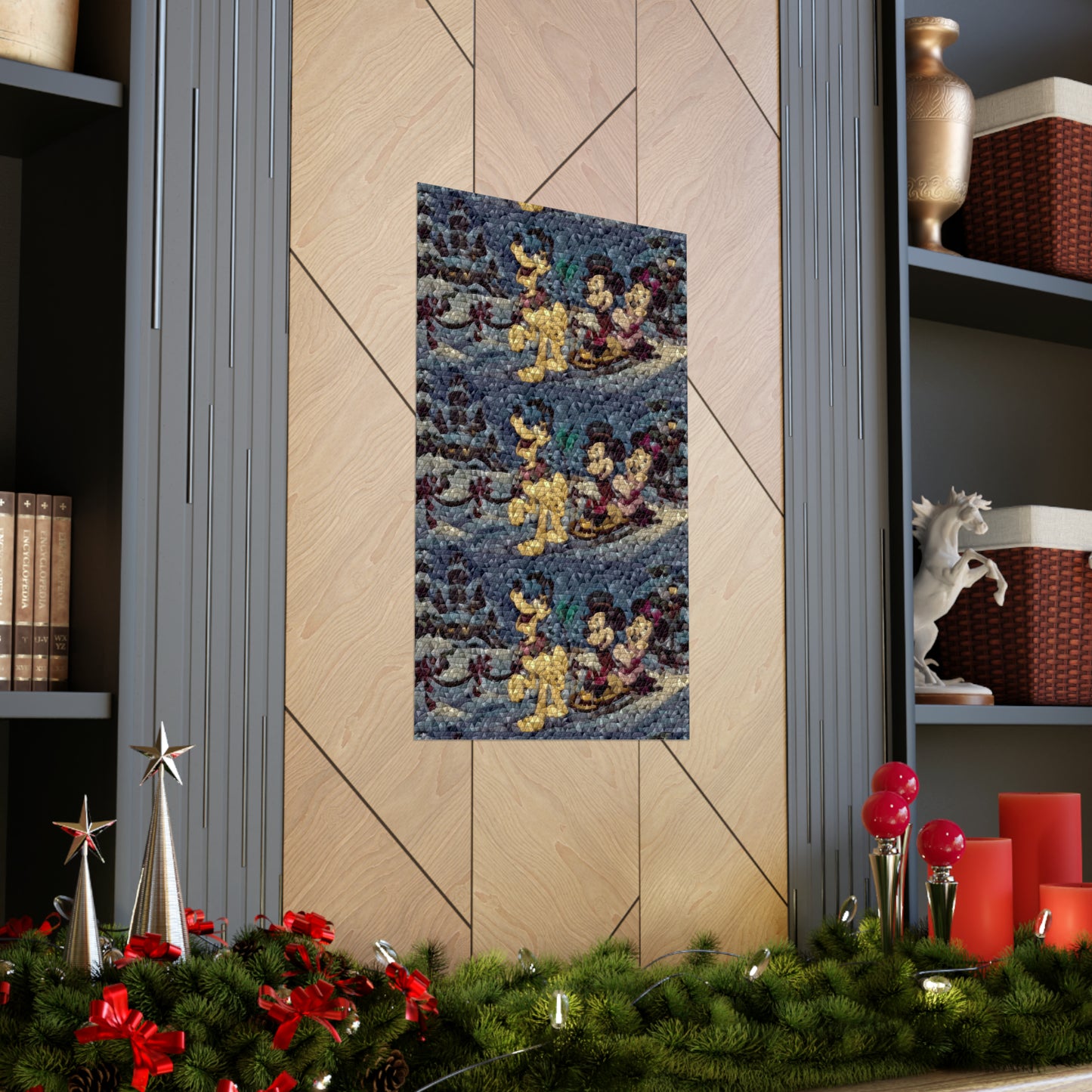 Matte Vertical Posters ... Mickey_N_Minnie Mouse & Pluto ... "A Winter Sleigh Ride" ... Original Works. Winter 2023 ...