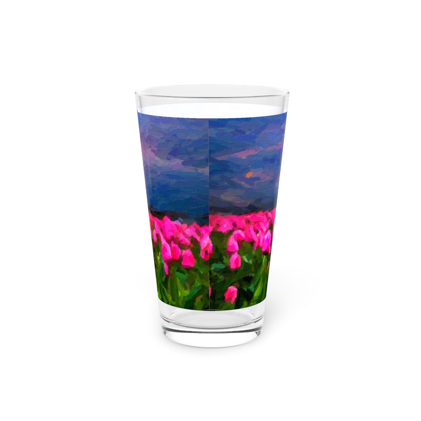 Pint Glass, 16oz ... Skagit Valley Tulips ... Skagit Valley, Washington ... Family Archives ... Original Works ... Circa 1980's ...