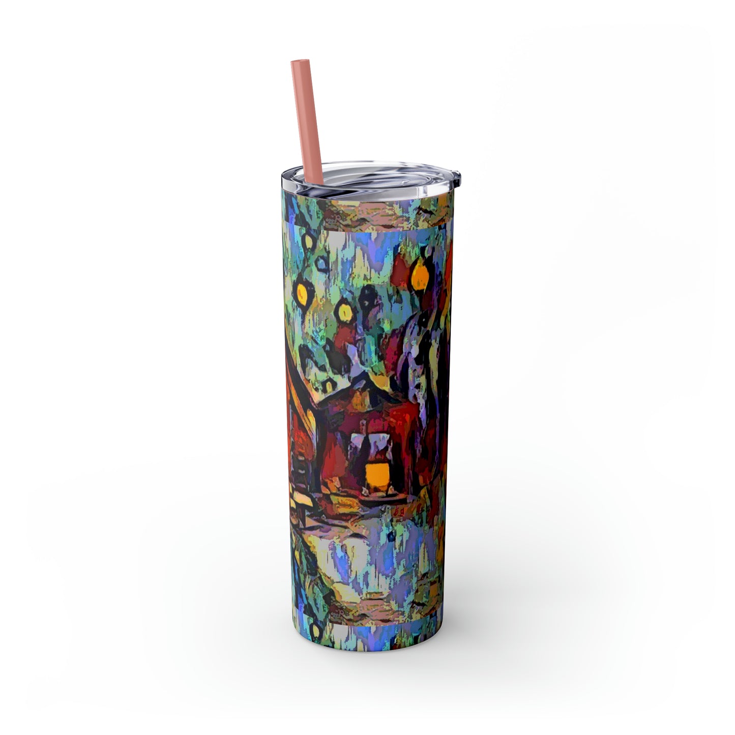 Skinny Tumbler with Straw, 20oz ... A Very Abstract "Mountain Winter Scene" ... Original Works. Copyright Phot's Photo_LODA: Les Objets D'Art. December 2023 ...
