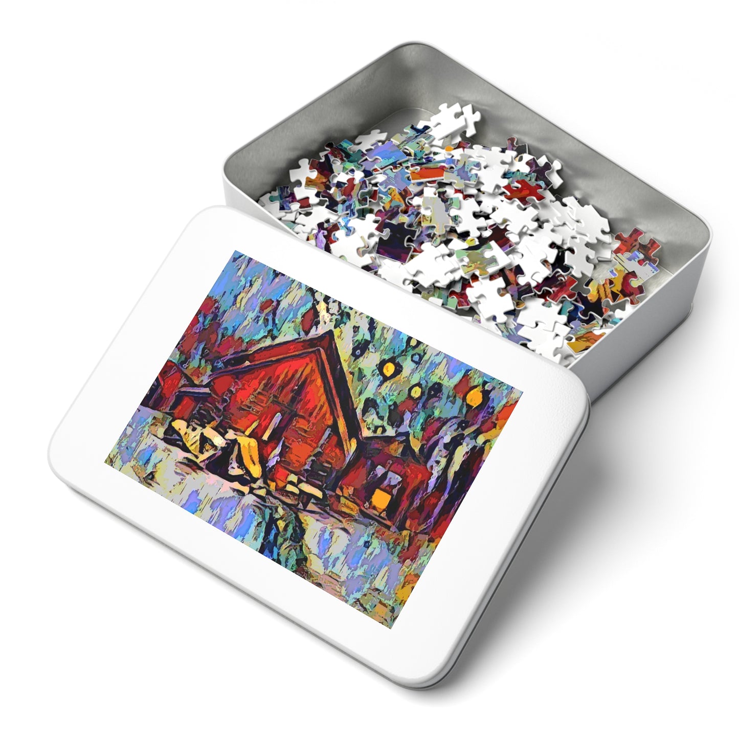 Jigsaw Puzzle (30, 110, 252, 500,1000-Piece) ... A Very Abstract "Mountain Winter Scene" ... Original Works. Copyright Phot's Photo_LODA: Les Objets D'Art. December 2023 ...