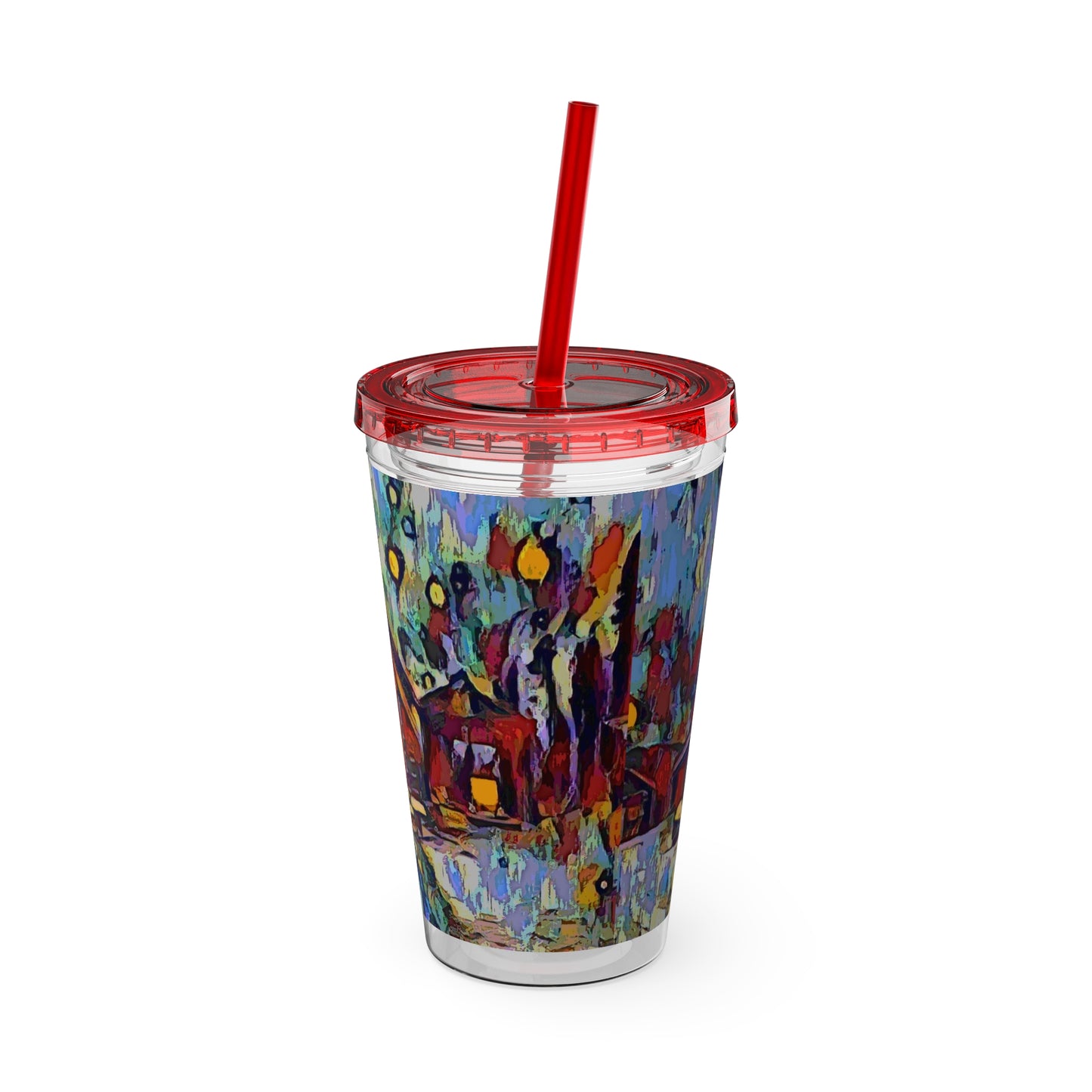 Sunsplash Tumbler with Straw, 16oz ... A Very Abstract "Mountain Winter Scene" ... Original Works. Copyright Phot's Photo_LODA: Les Objets D'Art. December 2023 ...