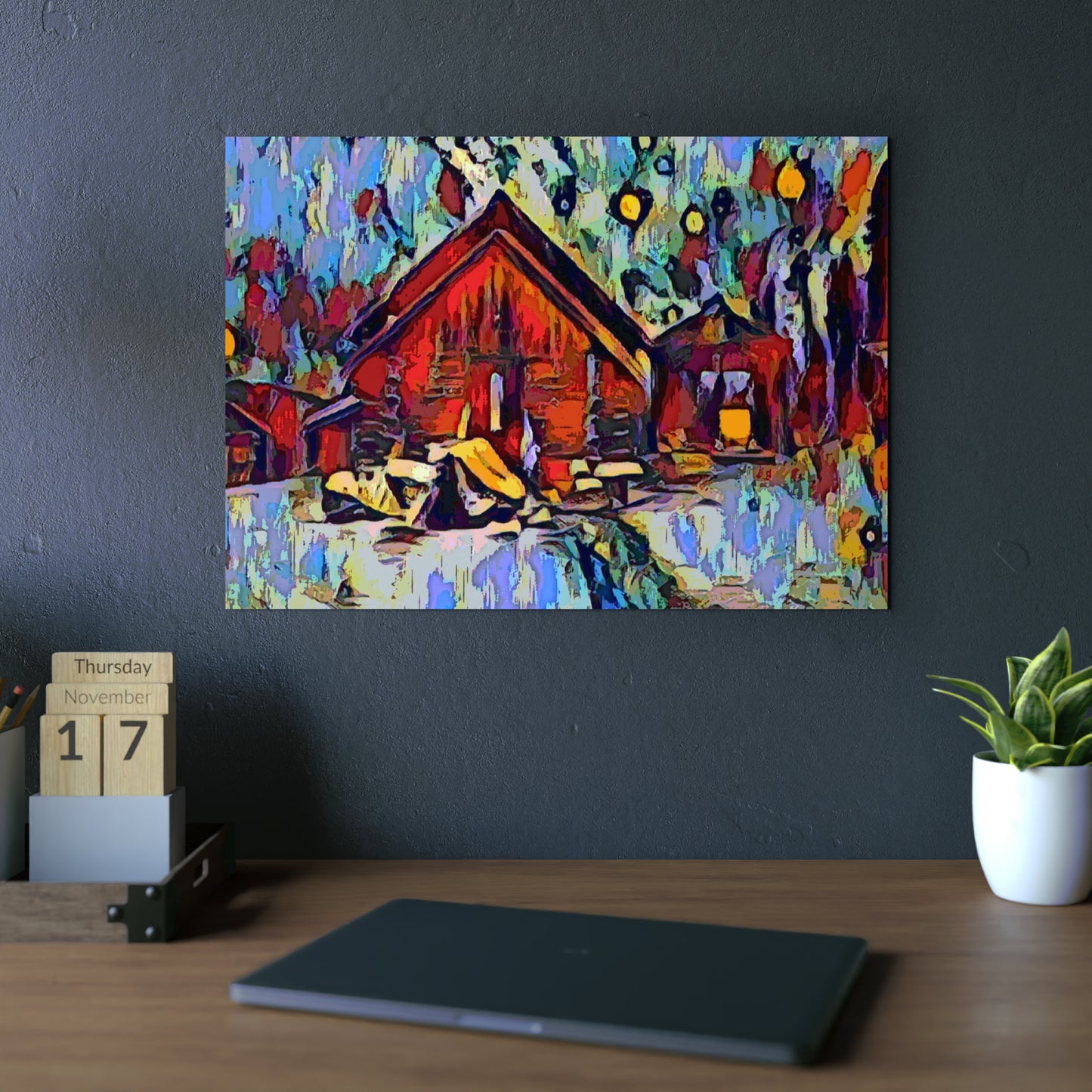 Aluminum Composite Panels ... A Very Abstract "Mountain Winter Scene" ... Original Works. Copyright Phot's Photo_LODA: Les Objets D'Art. December 2023 ...