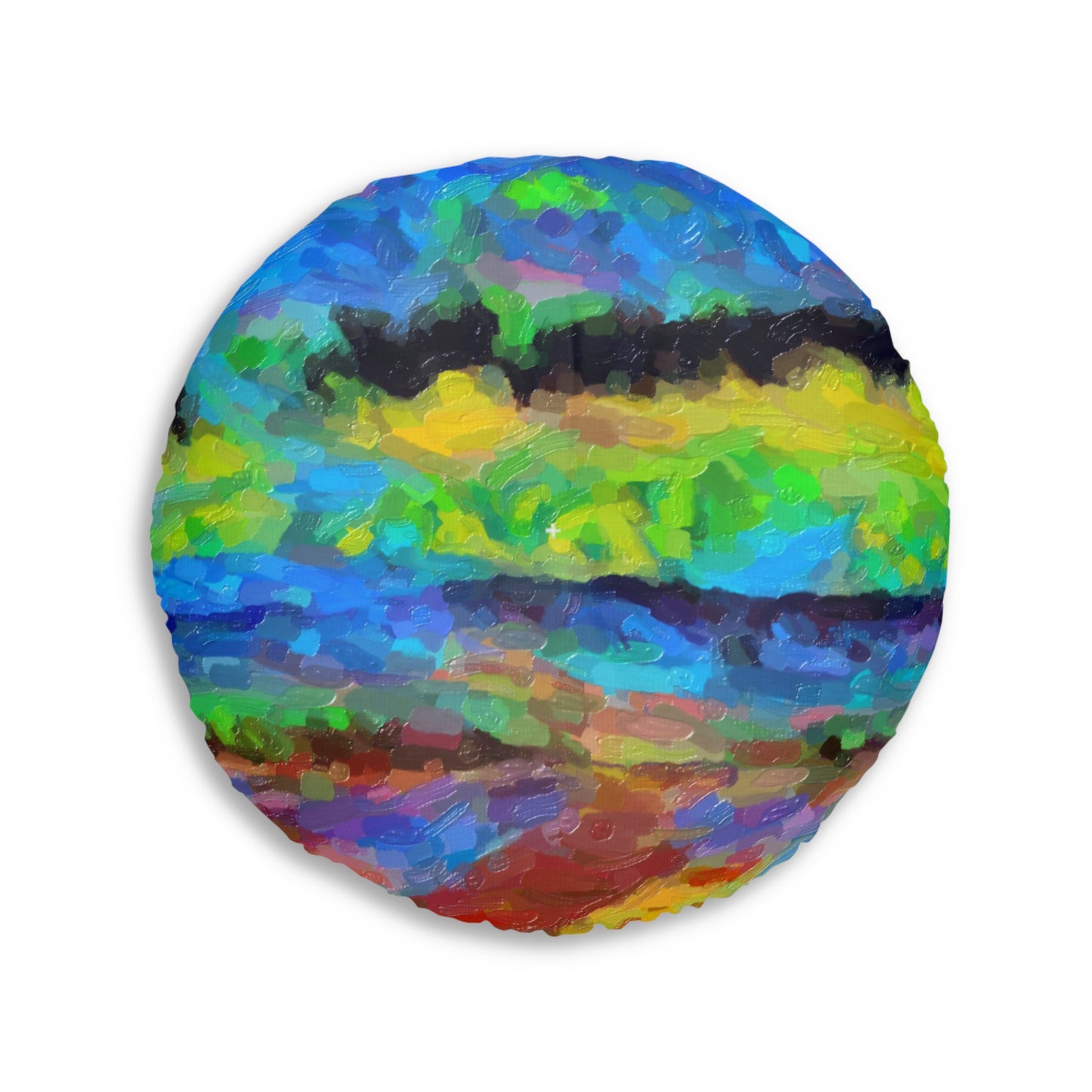 Tufted Floor Pillow, Round ... On-The-Prairie .. "The Storm Is Brewing" ... Central Idaho: November 2023 ... Original Works  ...