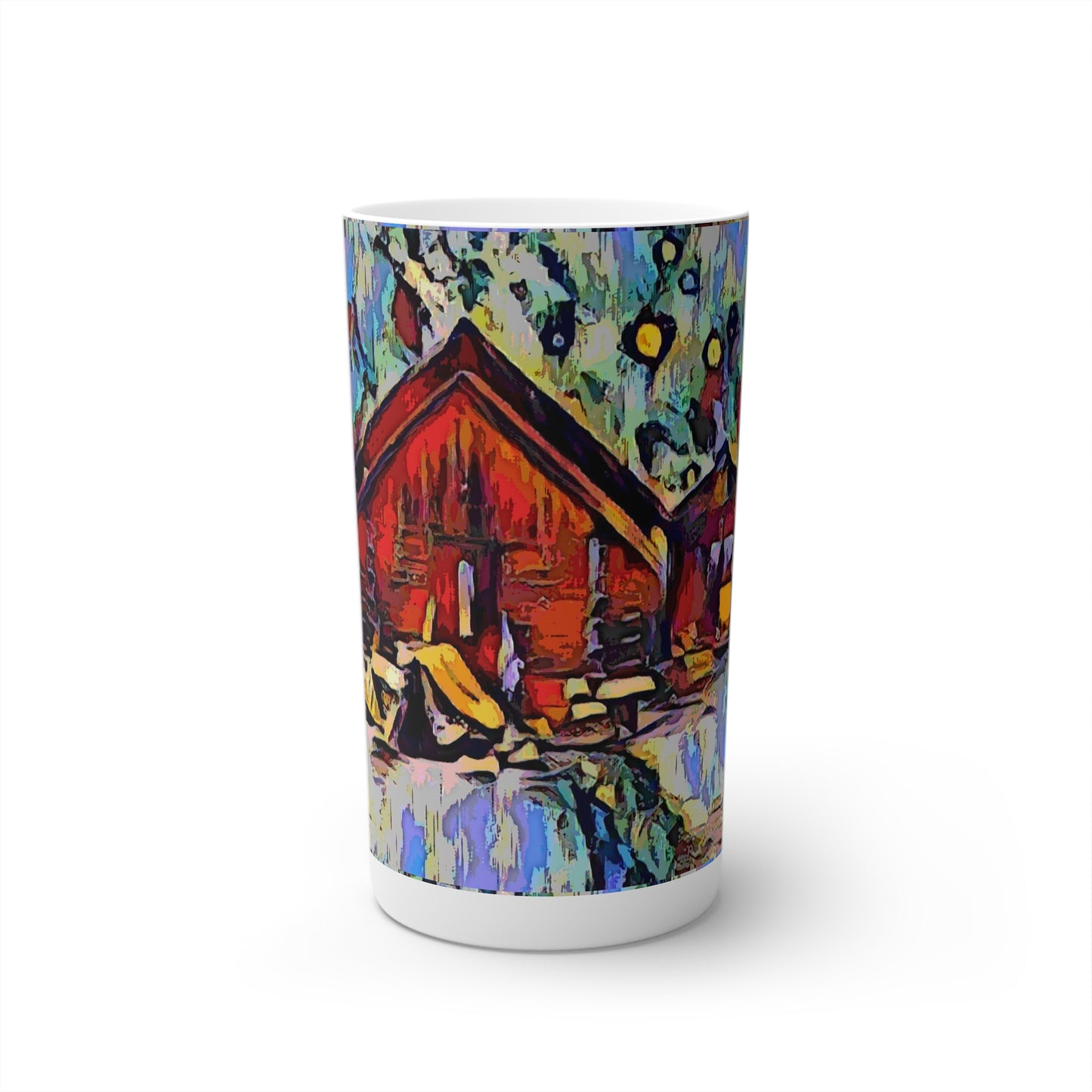 Conical Coffee Mugs (3oz, 8oz, 12oz) ... A Very Abstract "Mountain Winter Scene" ... Original Works. Copyright Phot's Photo_LODA: Les Objets D'Art. December 2023 ...