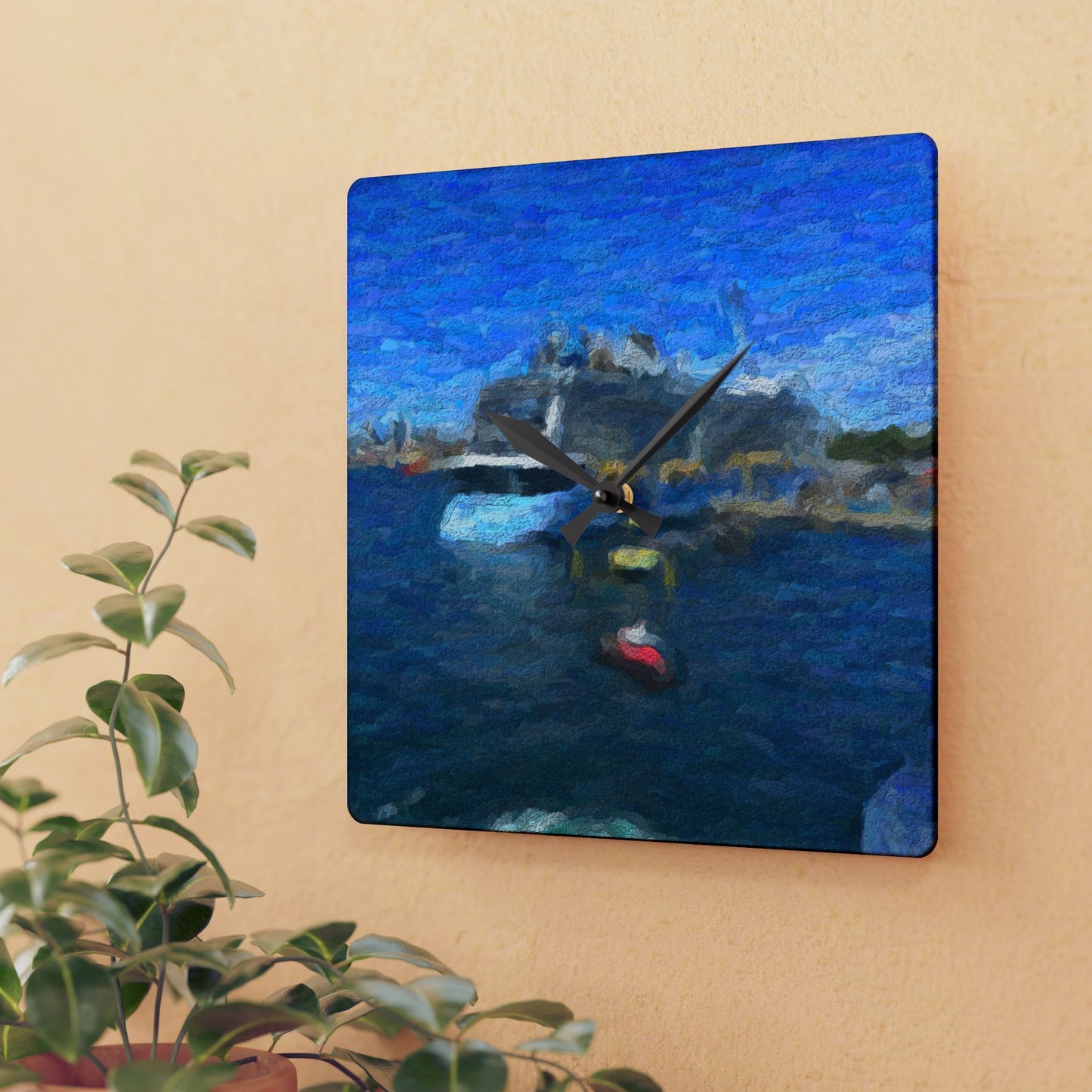 Acrylic Wall Clock ... Into Vancouver Harbor We Arrive: Celebrity Edge-Cruise ... Vancouver, British Columbia ... June 2024 ... Original Works
