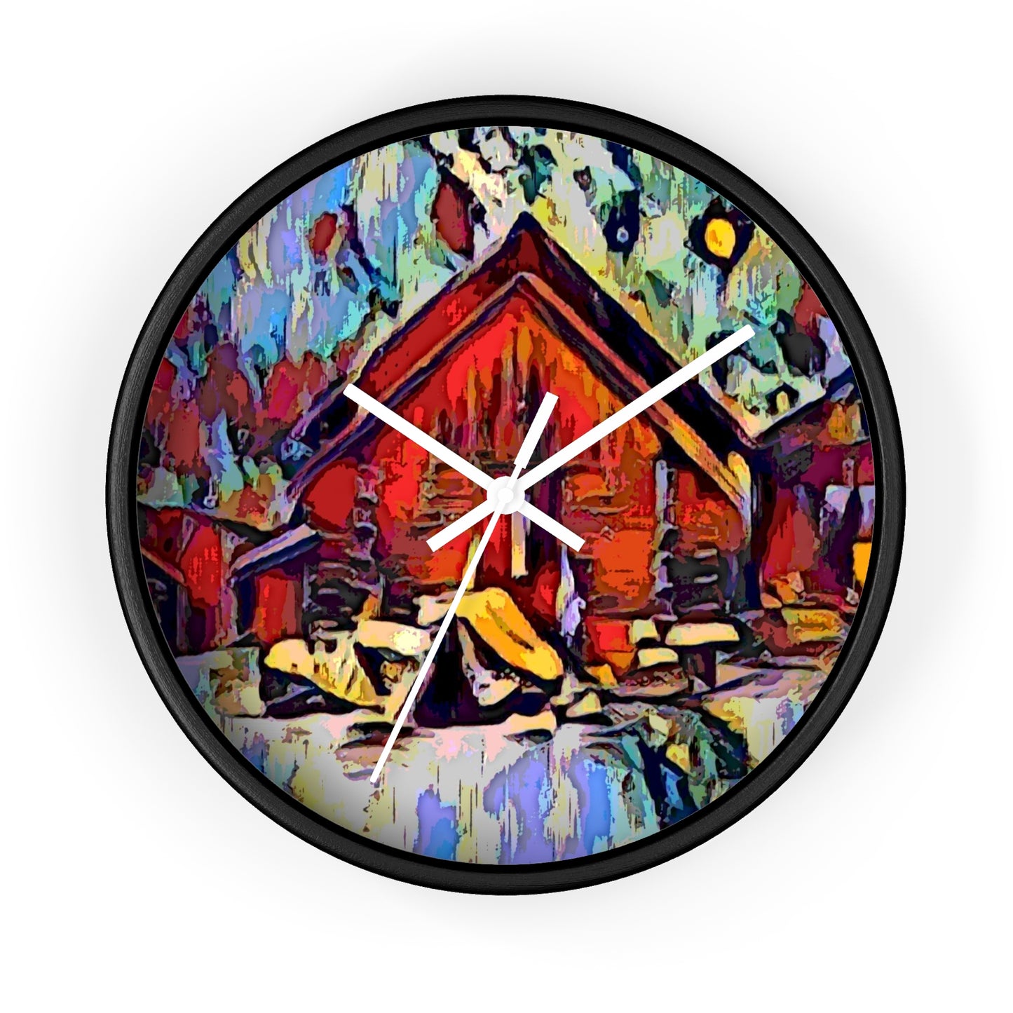 Wall Clock ... A Very Abstract "Mountain Winter Scene" ... Original Works. Copyright Phot's Photo_LODA: Les Objets D'Art. December 2023 ...
