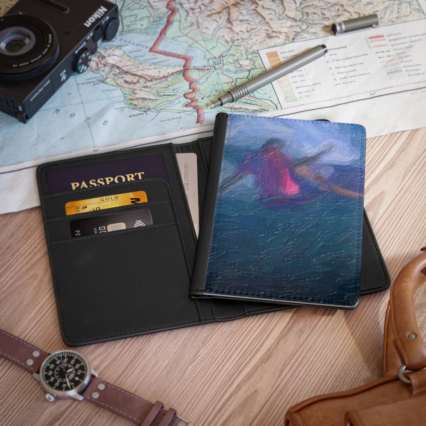 Passport Cover ... Paris_2024_Surfing Competition-Tahiti_French-Polynesia .... 'Gabriel Medina World Campion Drops-In' ... Original Works ...