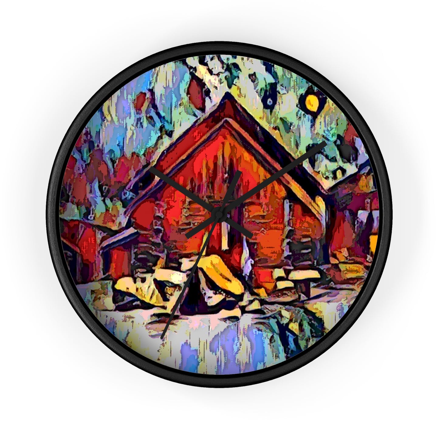 Wall Clock ... A Very Abstract "Mountain Winter Scene" ... Original Works. Copyright Phot's Photo_LODA: Les Objets D'Art. December 2023 ...