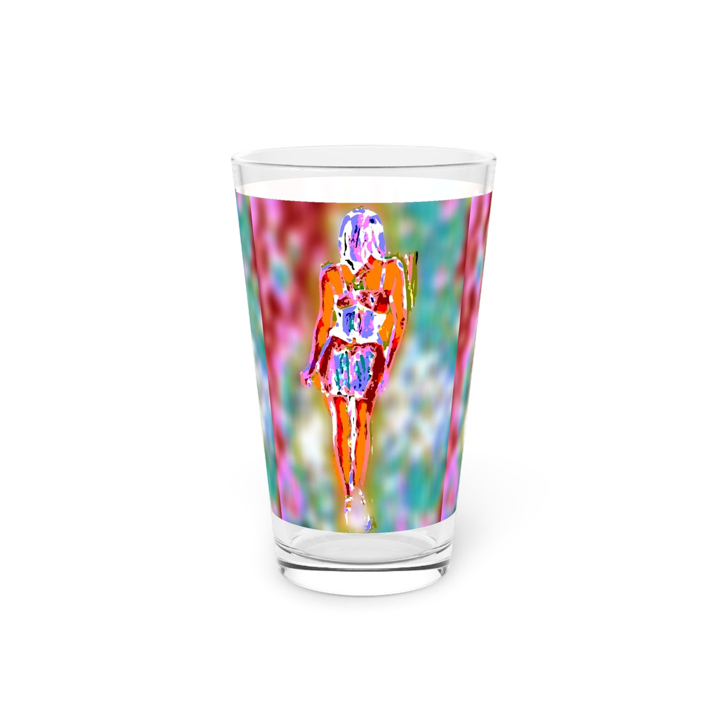 Pint Glass, 16oz ... I'll Walk 'A-Hundred-Miles' In Stilettos ... Original Works ... June 2023. Central Idaho, USA ...