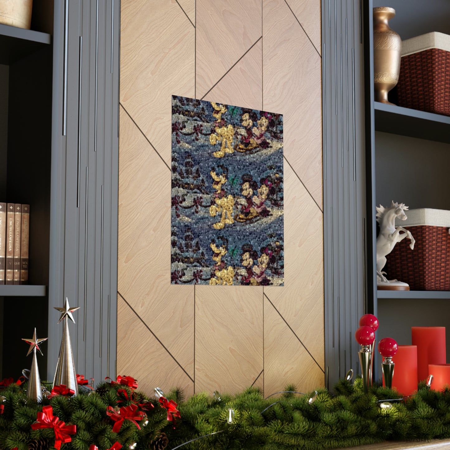 Matte Vertical Posters ... Mickey_N_Minnie Mouse & Pluto ... "A Winter Sleigh Ride" ... Original Works. Winter 2023 ...
